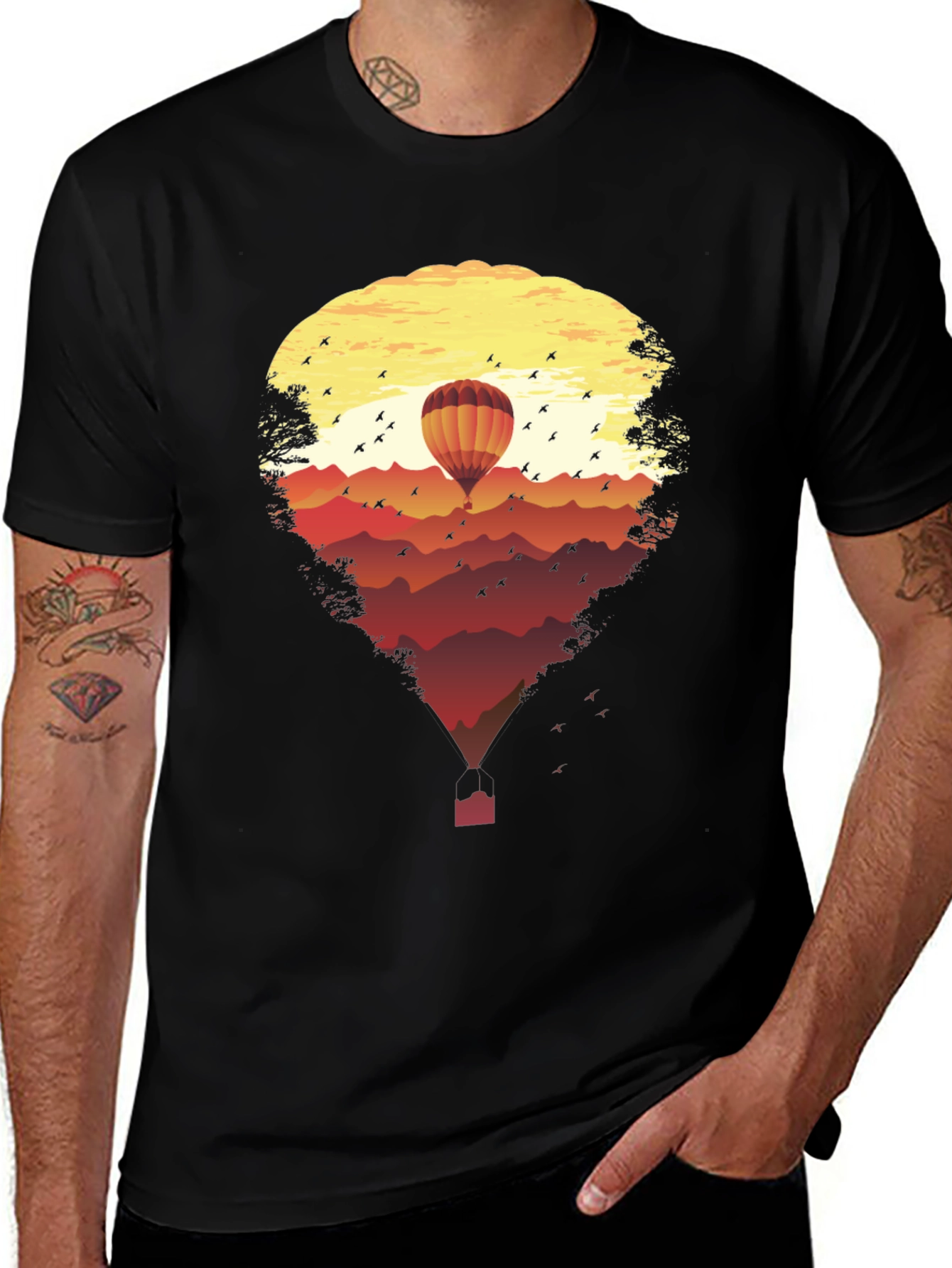 Variant 27 of Sunset Hot Air Balloon Graphic Tee