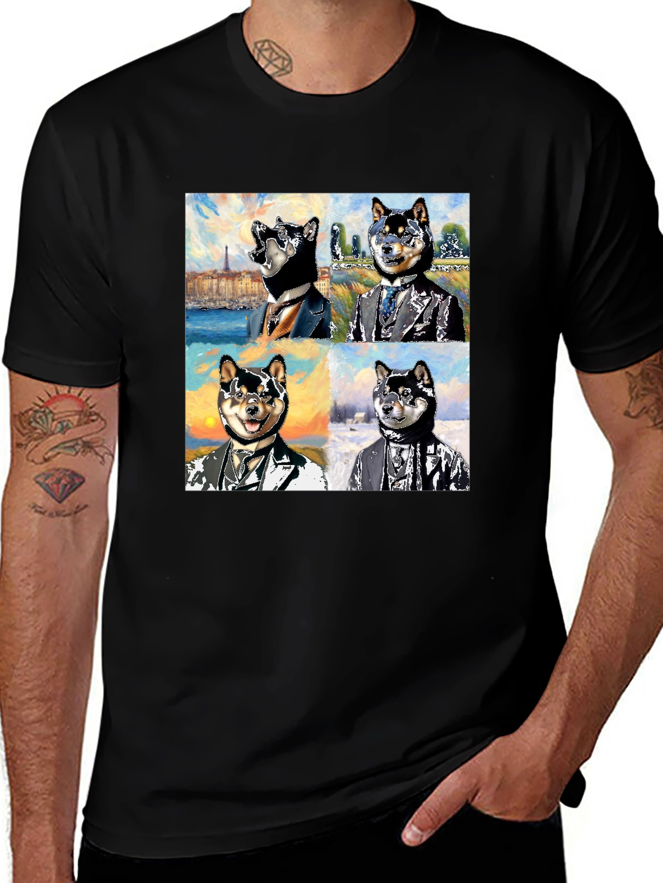 Dog Portrait T-Shirt - Shiba Inu Art Design Tee
