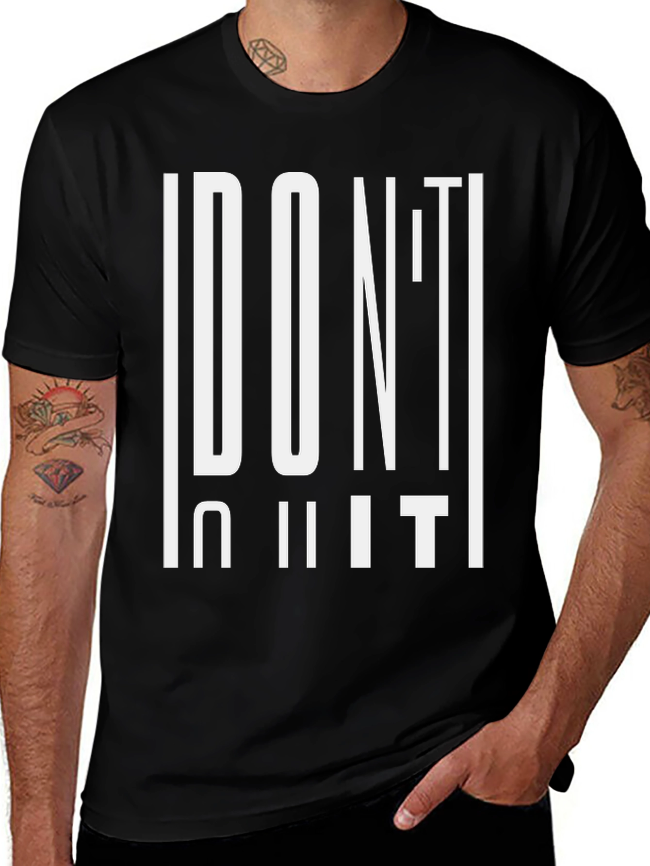 Variant 18 of Motivational "Don't Quit" Black T-Shirt