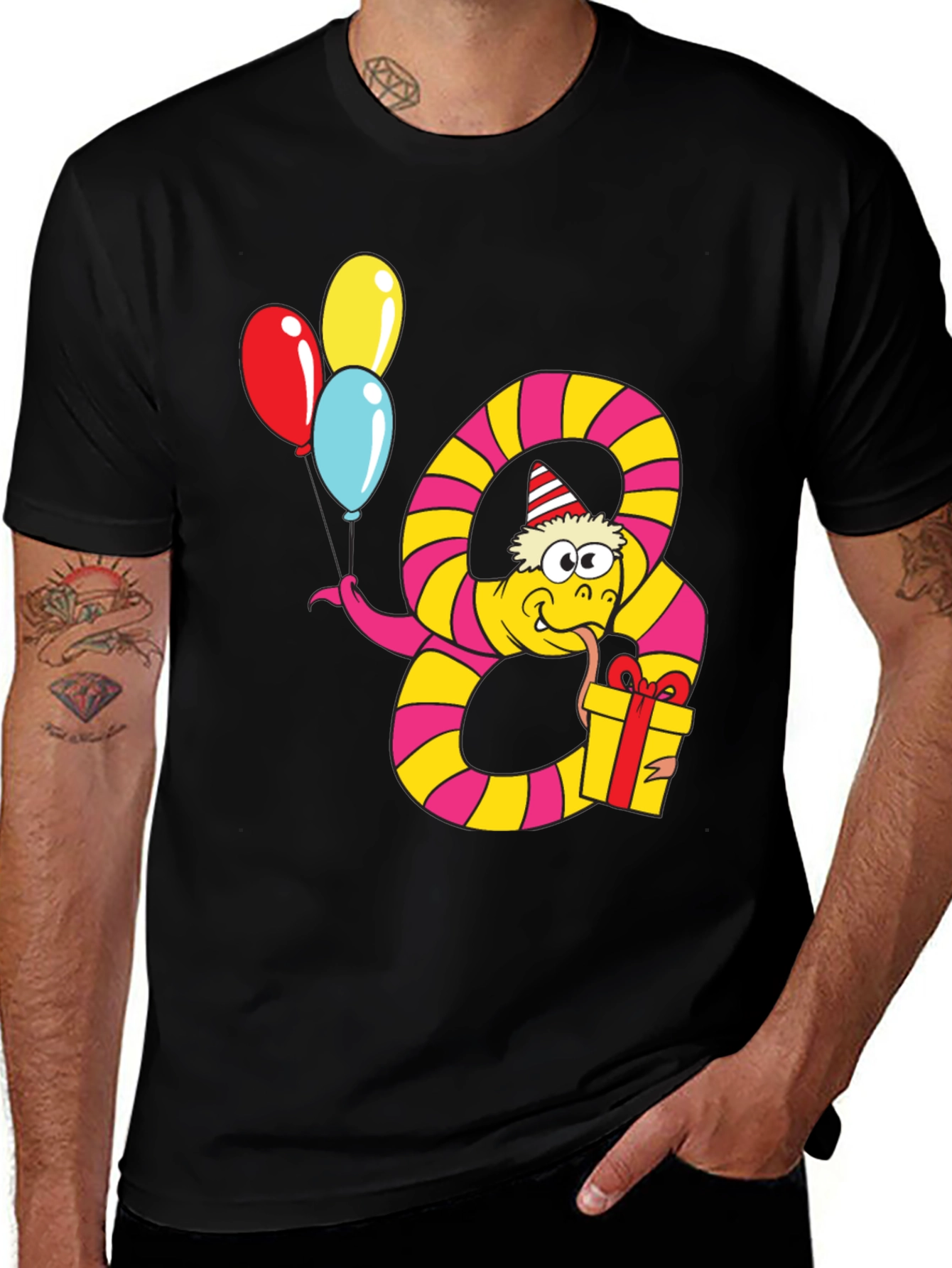 Variant 9 of Birthday Snake Graphic Tee - Party Animal Shirt