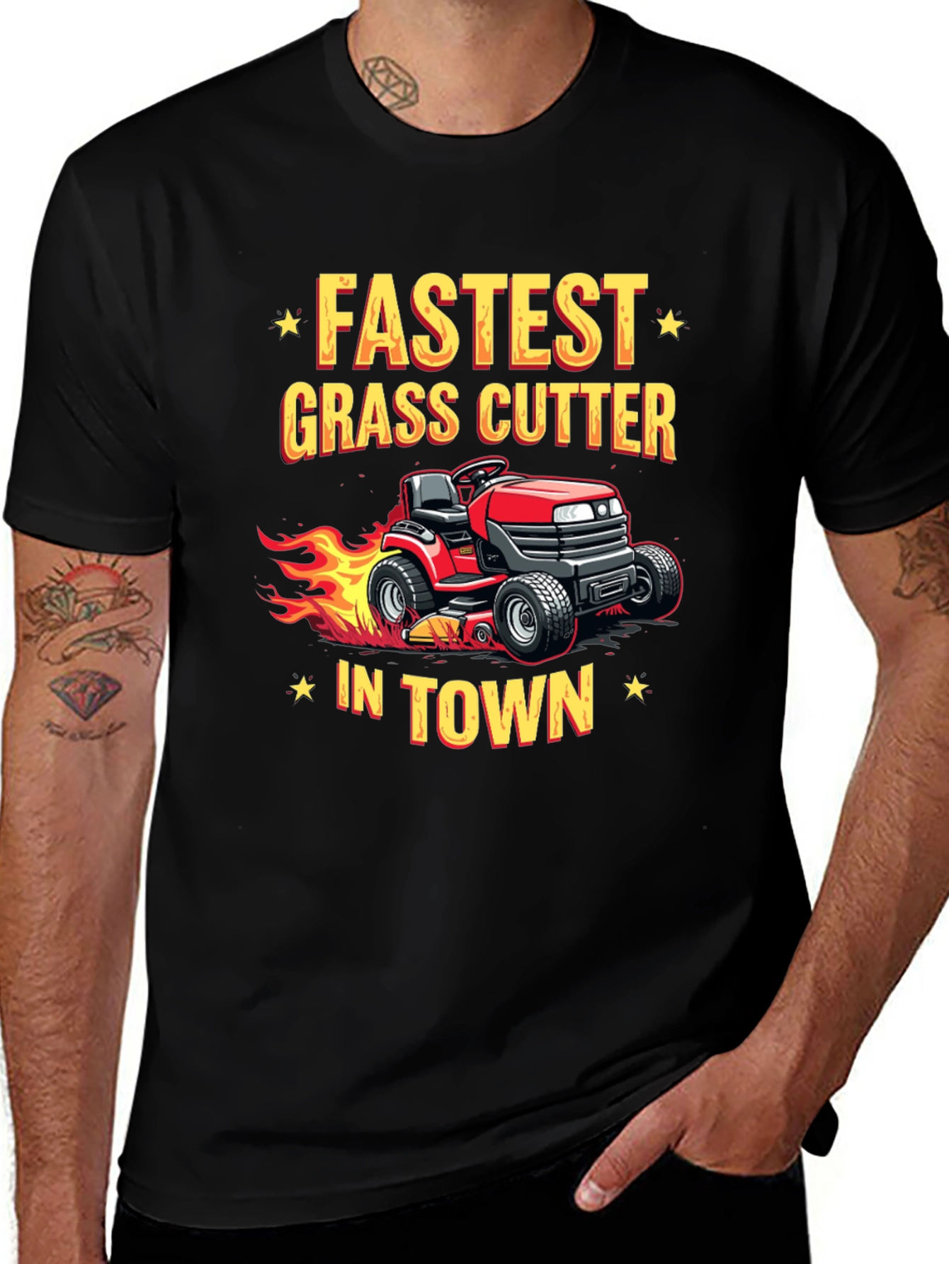 Variant 2 of Fastest Grass Cutter In Town Black T-Shirt
