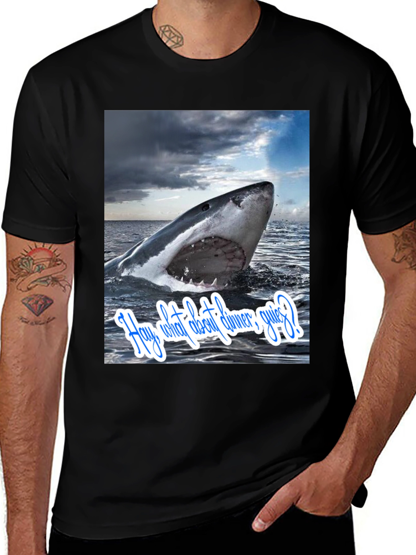 Variant 25 of Shark Dinner T-Shirt - Funny Ocean Lover Tee