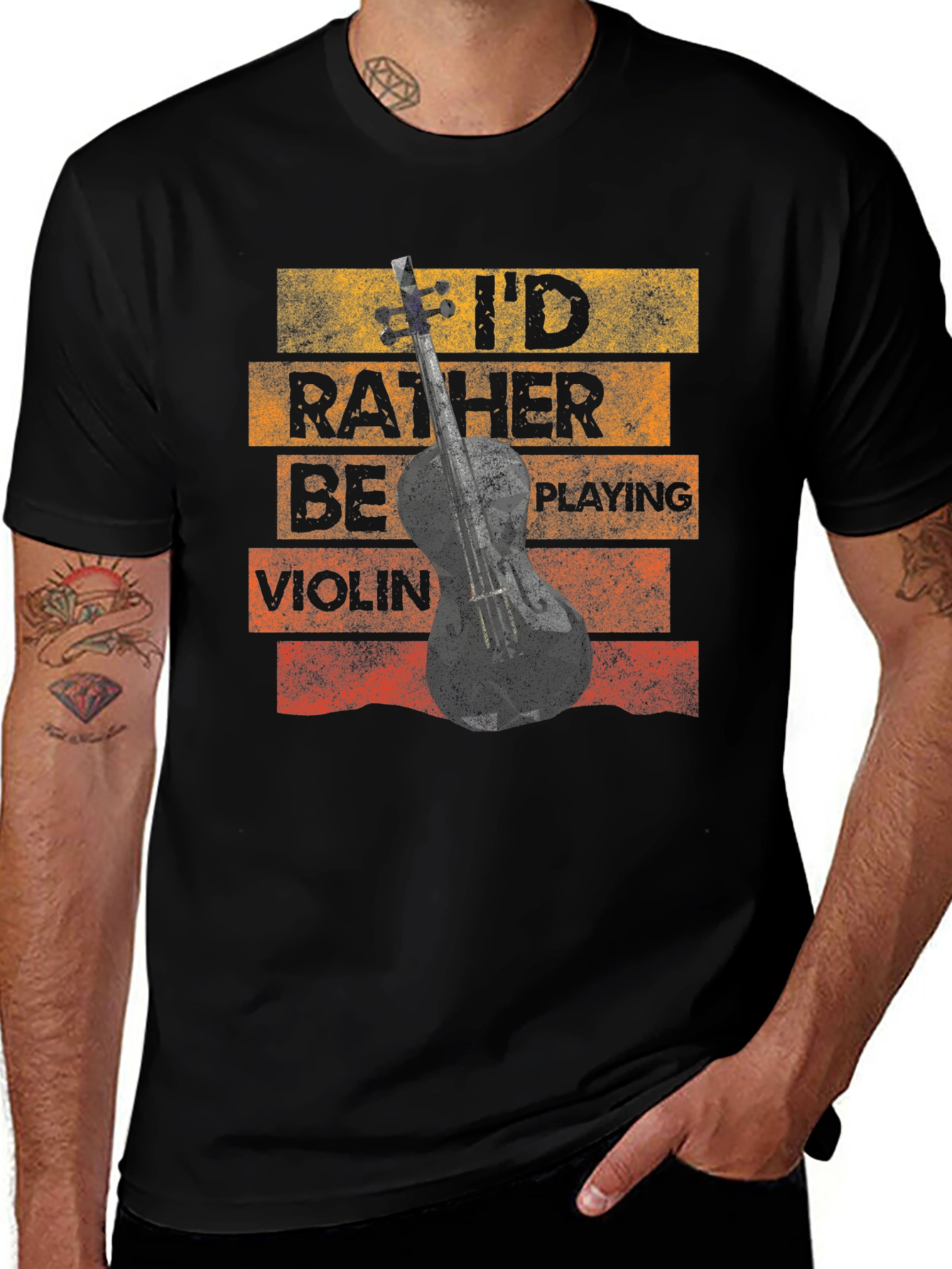 Variant 3 of I'd Rather Be Playing Violin Novelty T-Shirt