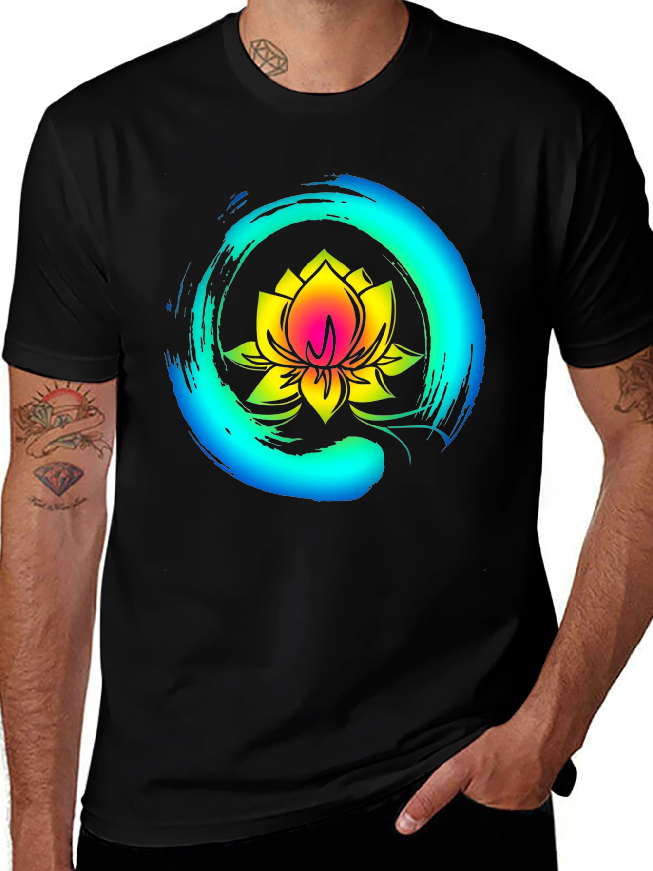 Variant 21 of Lotus Flower Zen Circle Graphic Tee