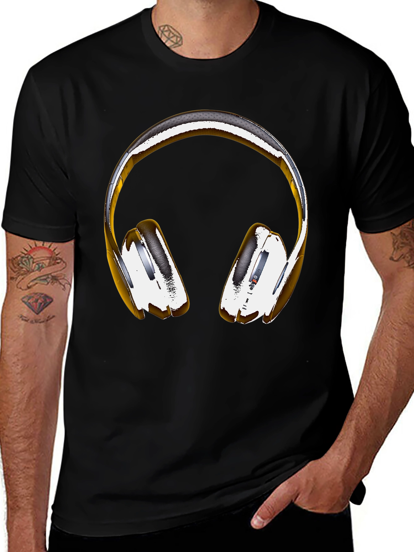 Variant 13 of Headphone Graphic T-Shirt - Stylish Music Lover Tee