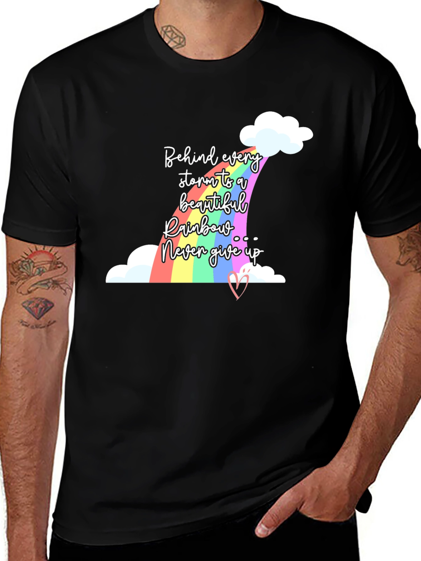 Variant 28 of Rainbow T-Shirt - Behind Every Storm Graphic Tee