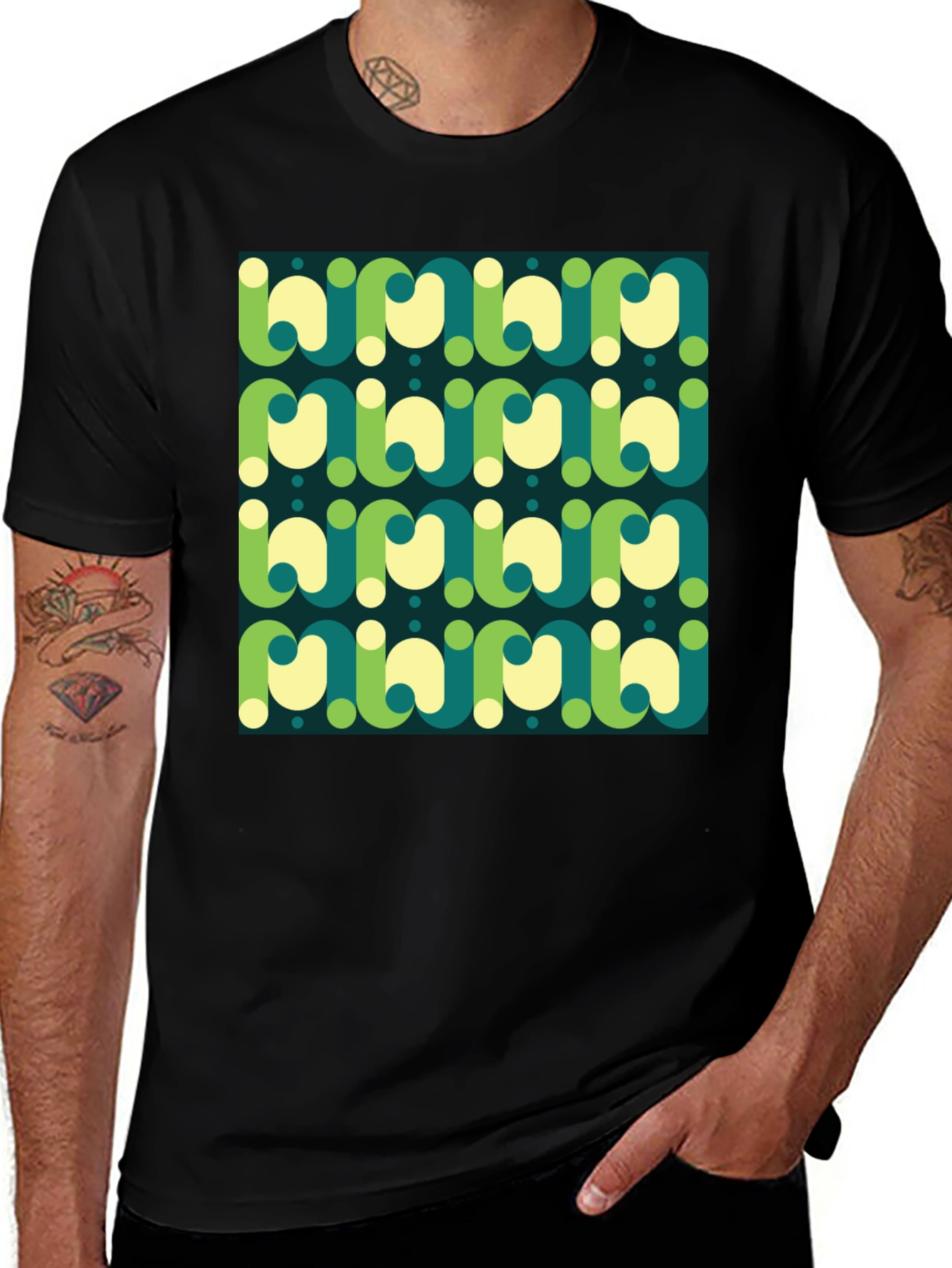 Variant 24 of Retro Pattern Graphic Tee - Modern 70s Style