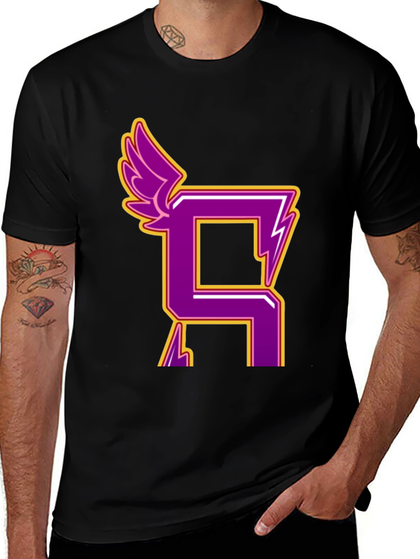 Variant 3 of Winged Letter Graphic Tee - Unisex