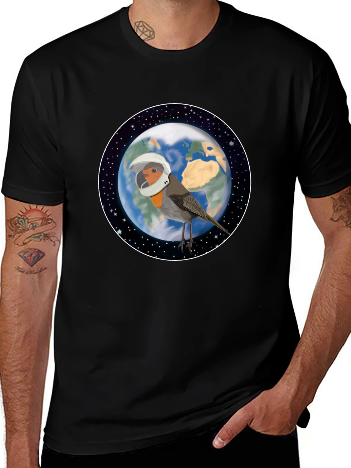 Variant 16 of Astronaut Bird T-Shirt - Space Explorer Tee