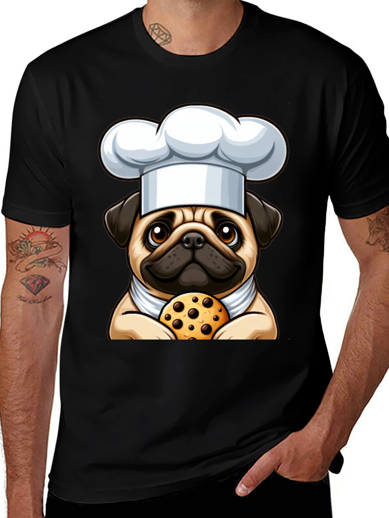 Variant 20 of Pug Chef Cookie T-Shirt