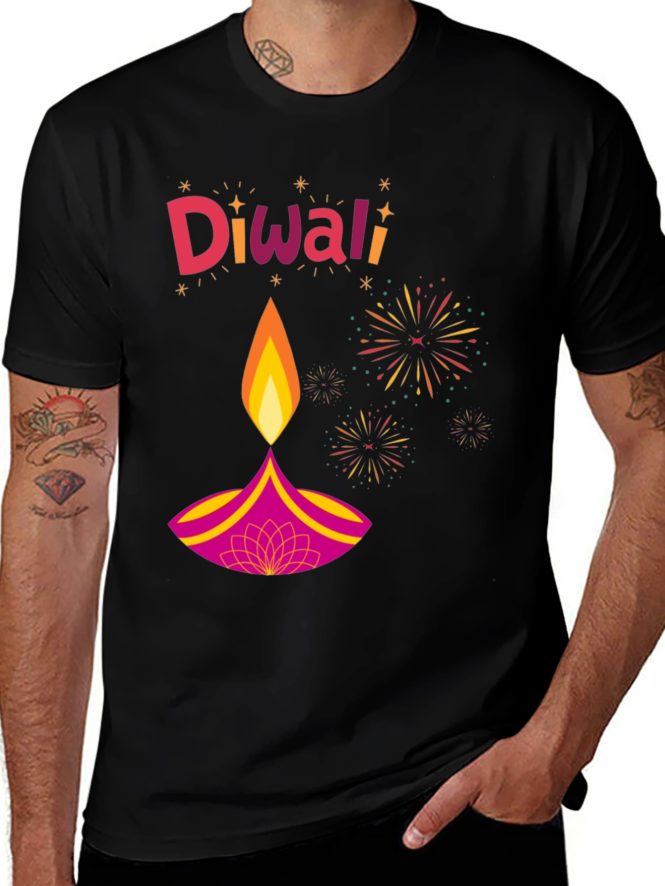 Diwali Festive T-Shirt - Black Holiday Tee
