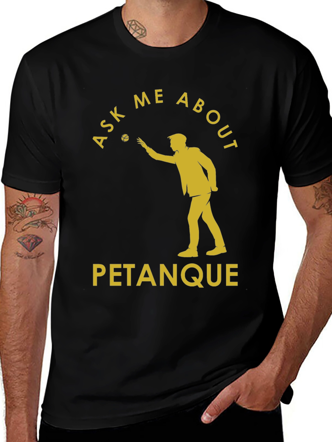 Ask Me About Petanque T-Shirt - Black