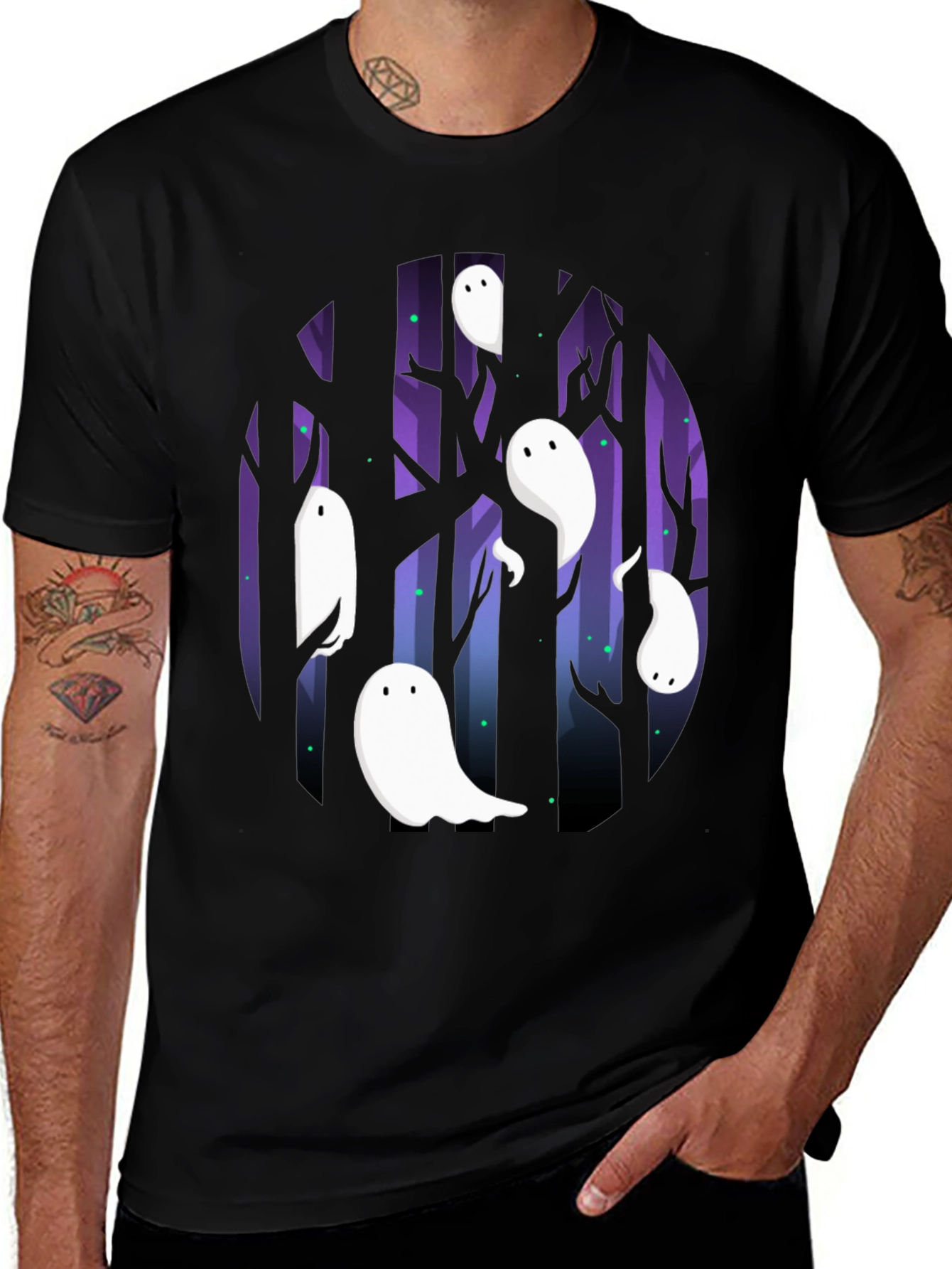 Variant 11 of Spooky Ghost Forest Tee