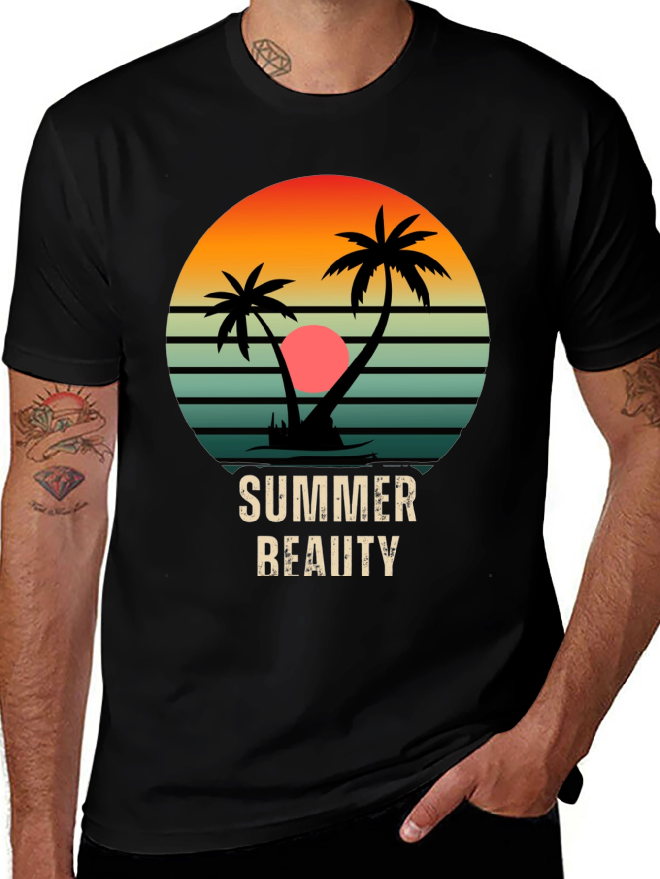 Variant 25 of Summer Beauty Black Graphic Tee