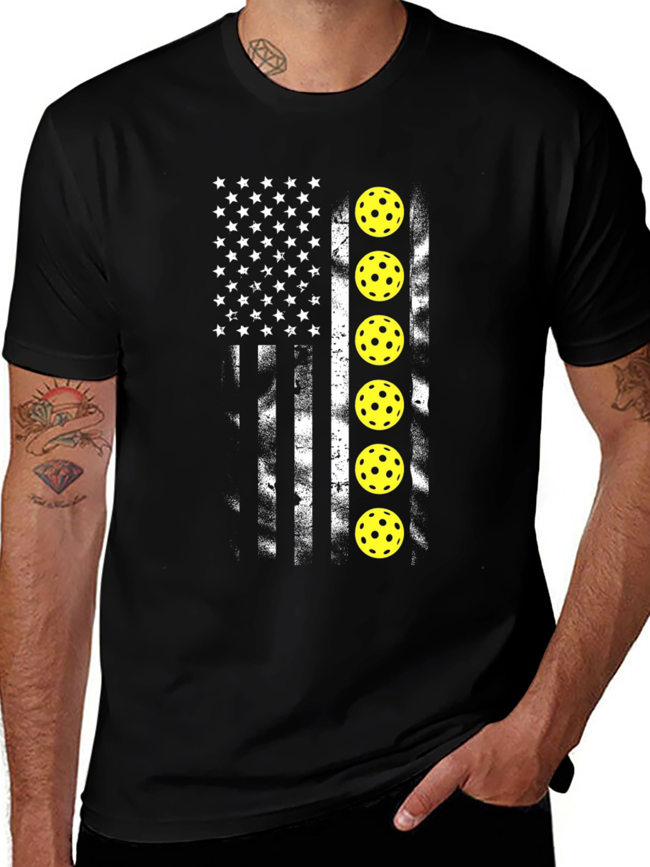 Variant 17 of Pickleball American Flag T-Shirt