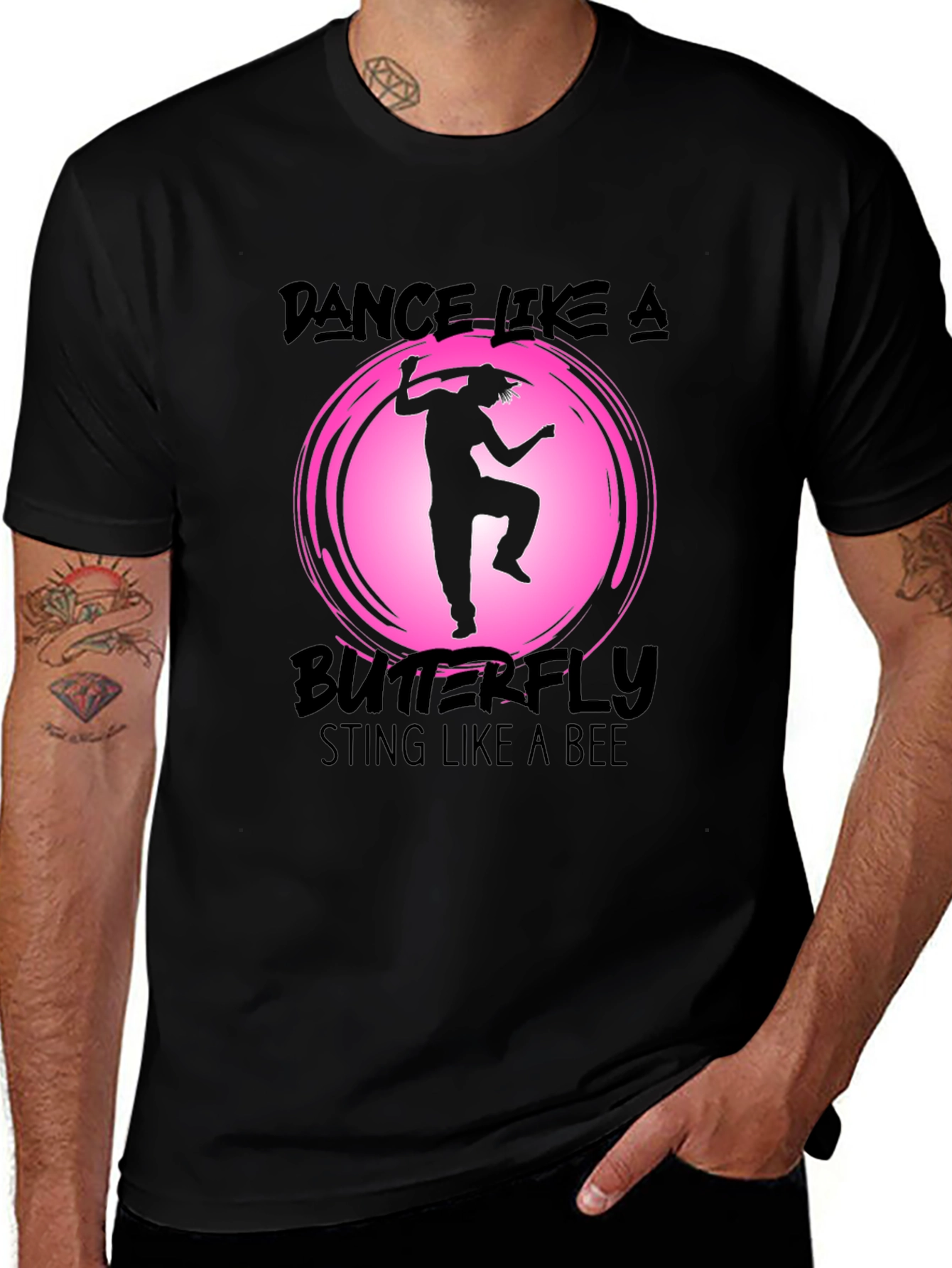 Variant 30 of Dance Like a Butterfly Black Graphic Tee