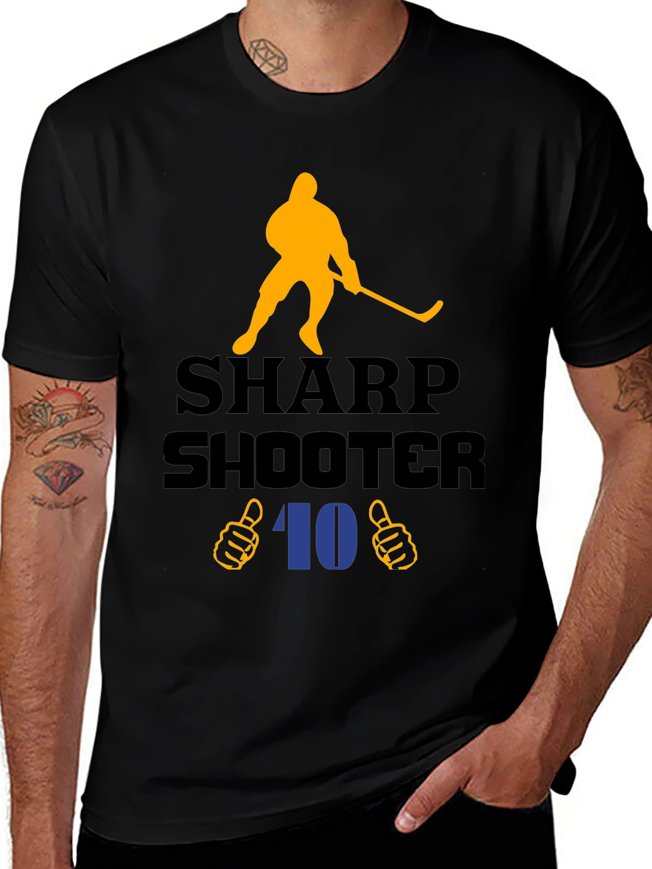 Variant 28 of Sharp Shooter Hockey Fan T-Shirt - Number 10