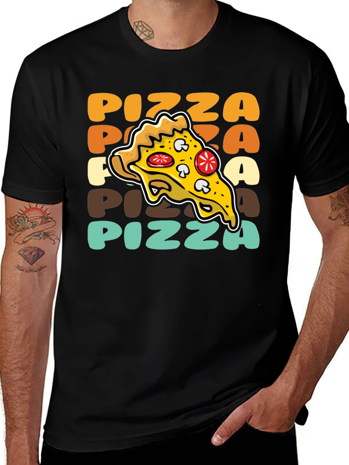 Variant 20 of Retro Pizza Slice Graphic T-Shirt - Casual Comfort