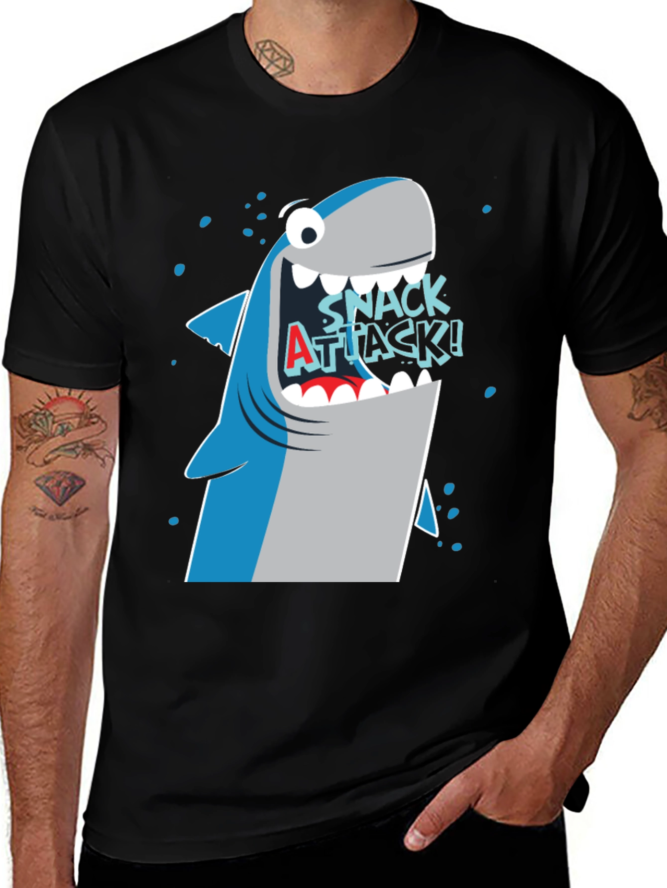 Variant 4 of Snack Attack Shark Graphic Tee