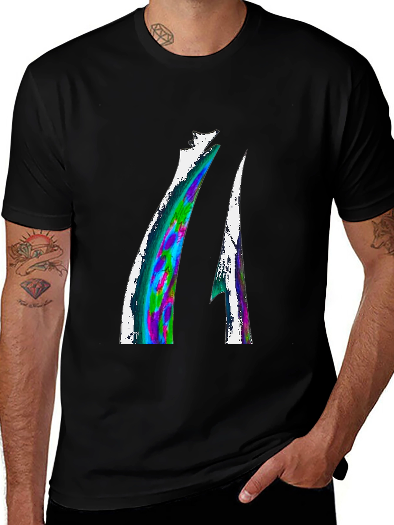 Variant 14 of Abstract Graphic Black T-Shirt - Modern Art Tee