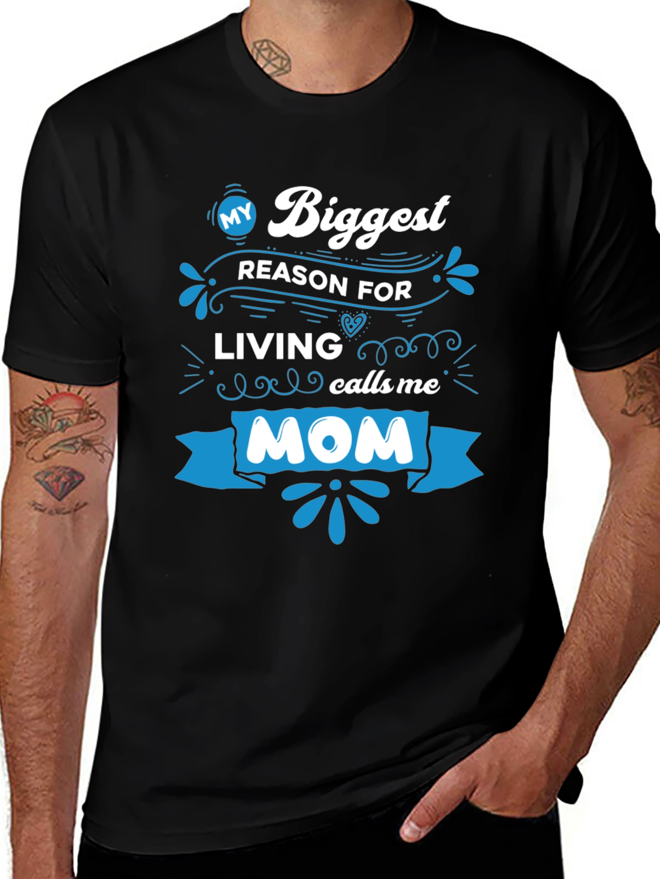 Variant 14 of My Biggest Reason For Living Calls Me Mom T-Shirt