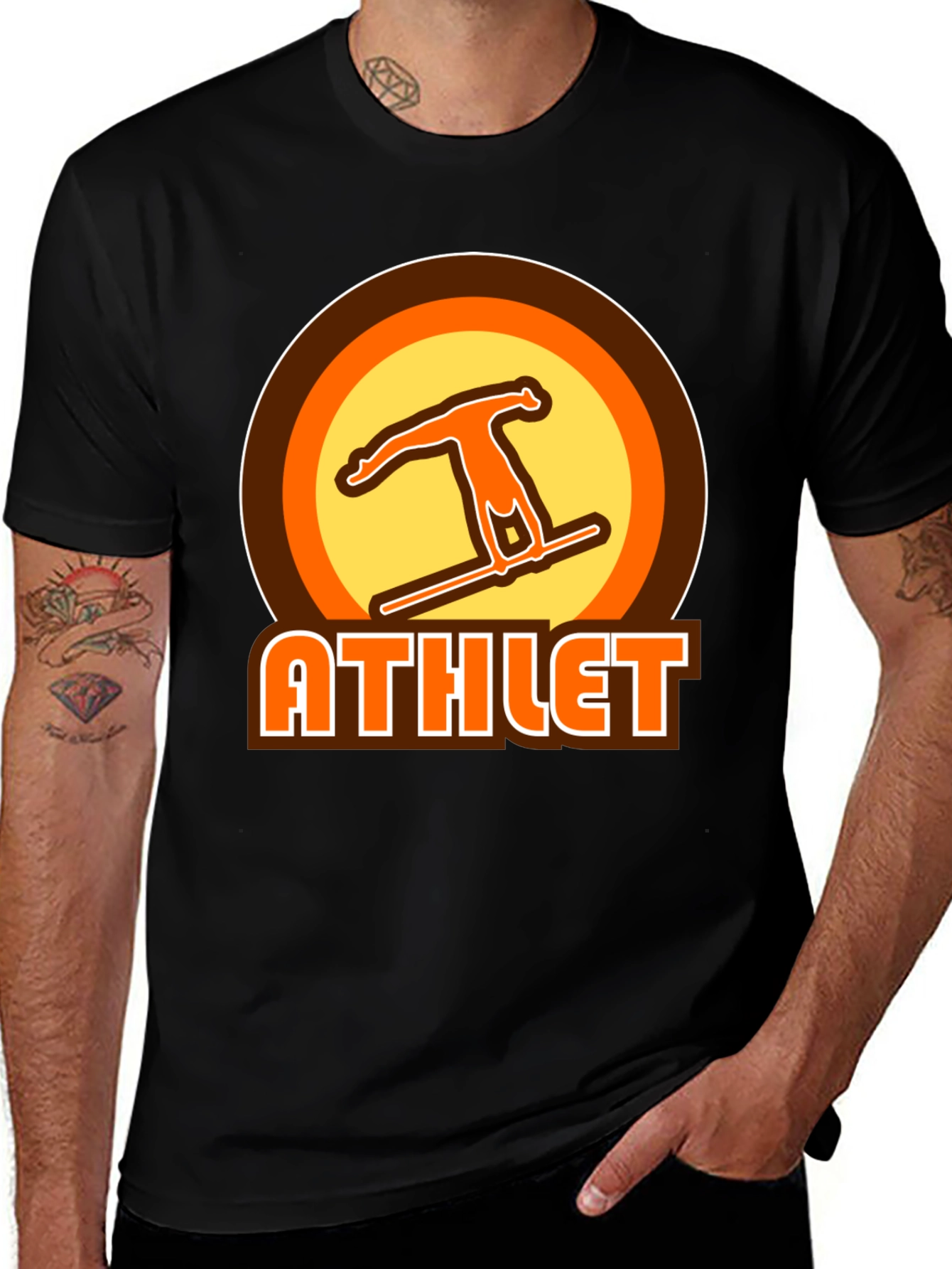 Variant 21 of Athlete Graphic Print Black T-Shirt