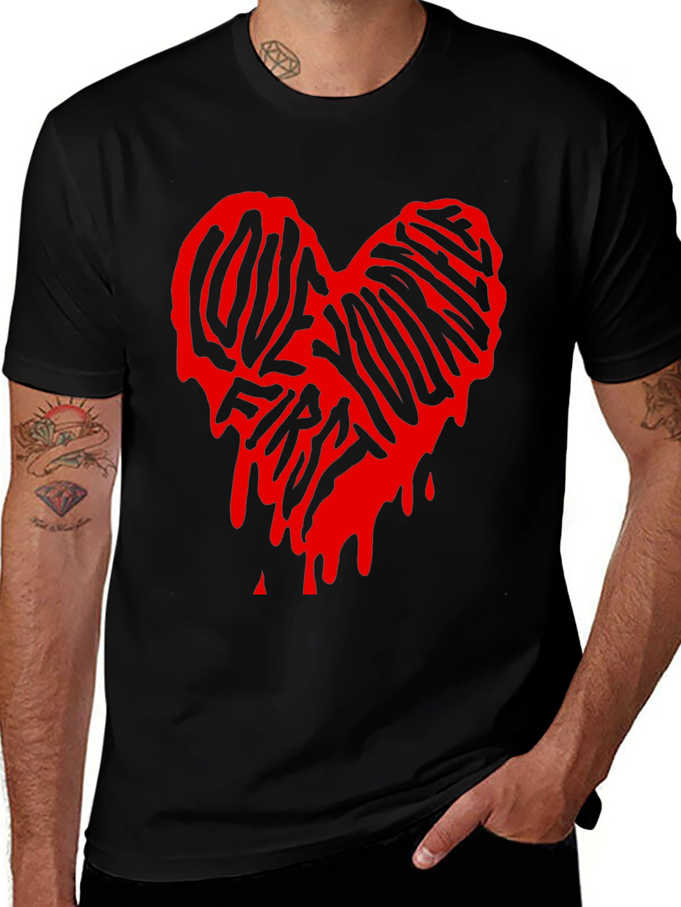 Variant 4 of Love Yourself First Heart Graphic Tee