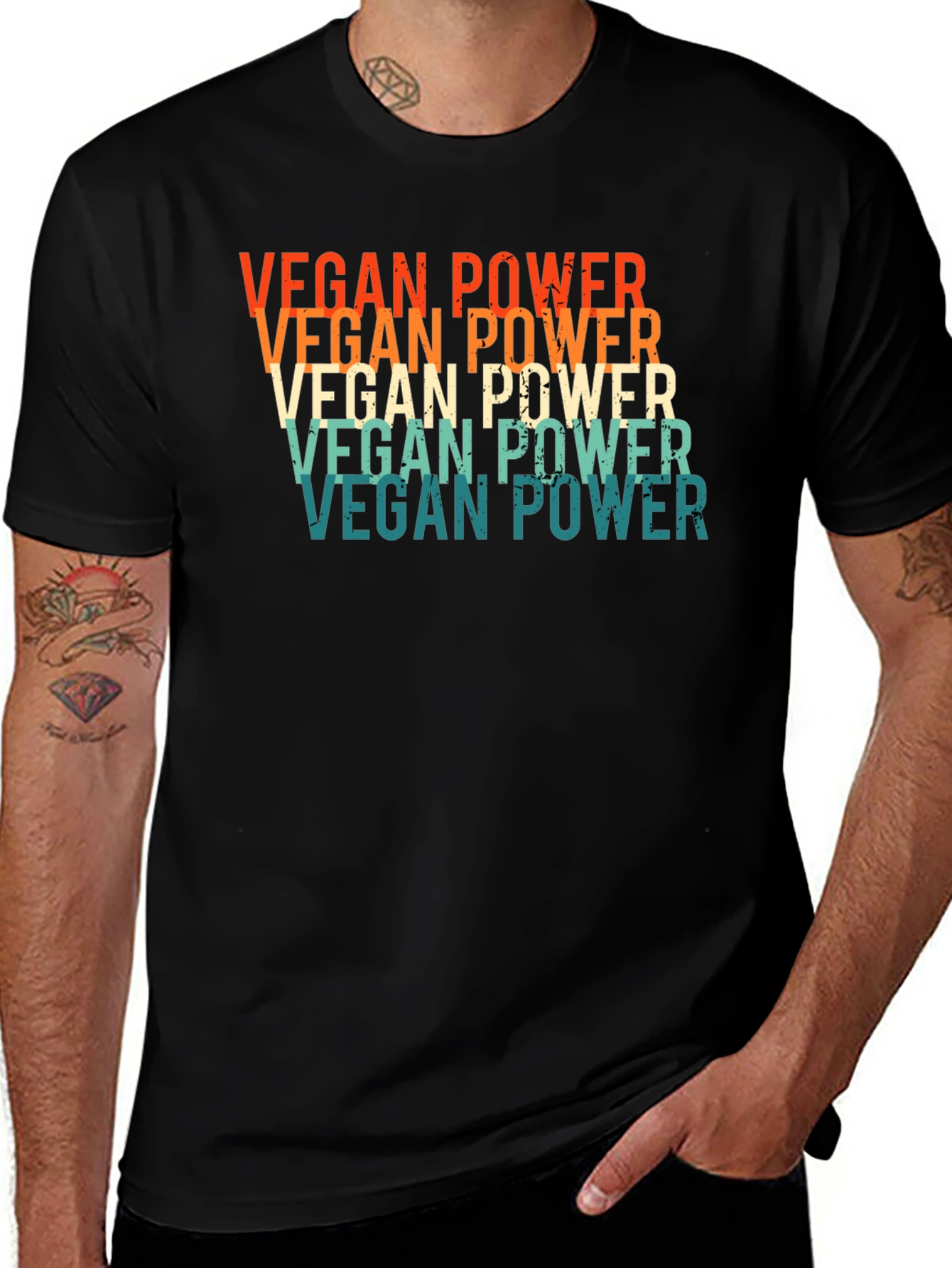 Vegan Power Retro Graphic T-Shirt