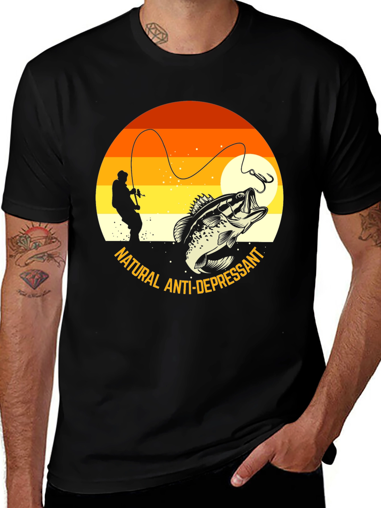 Variant 14 of Fishing T-Shirt: Natural Anti-Depressant Graphic Tee