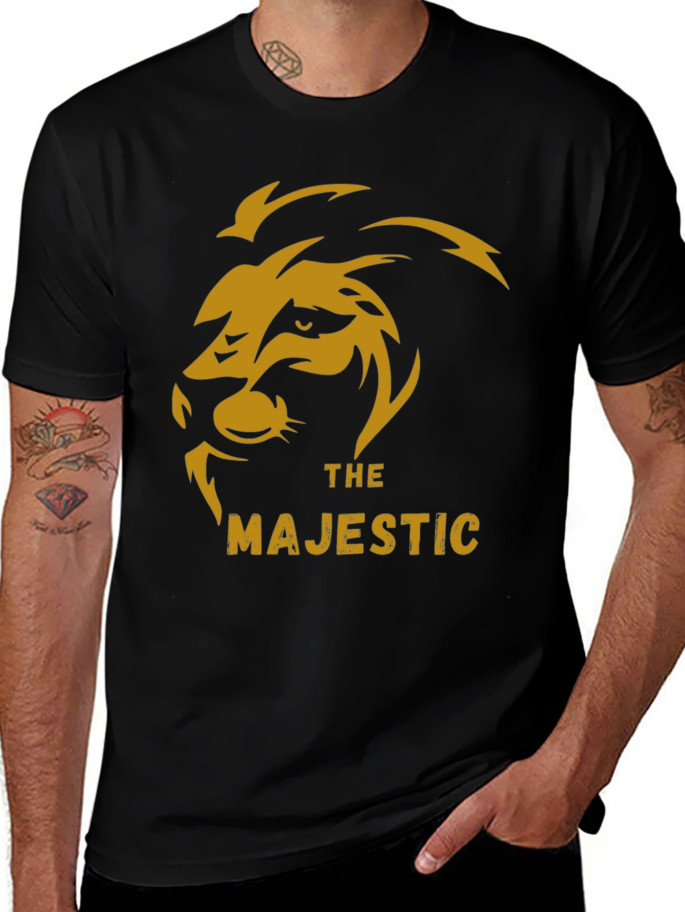 Variant 14 of The Majestic Lion Graphic Tee - Premium Black Cotton T-Shirt