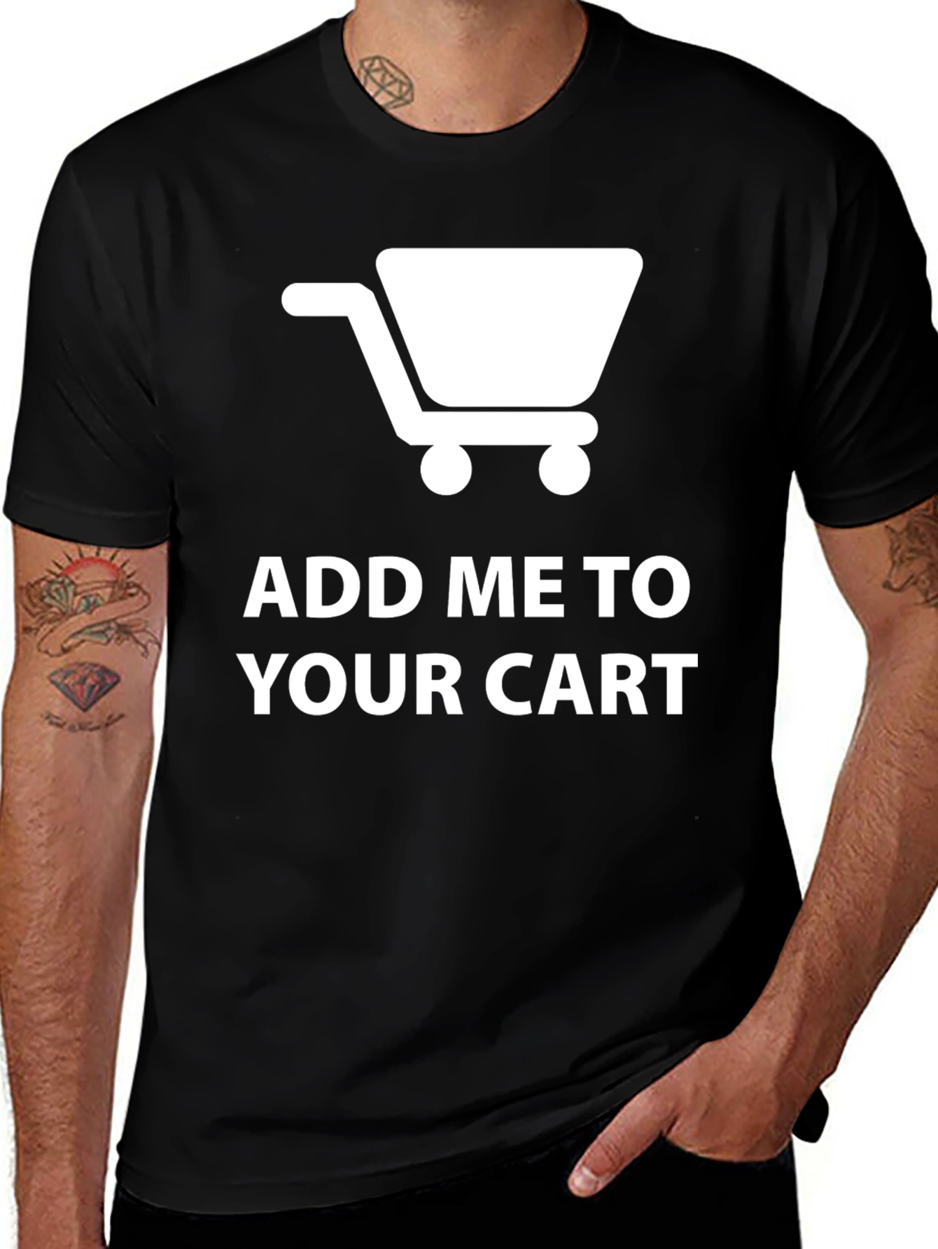Black Add Me to Your Cart Novelty T-Shirt main image