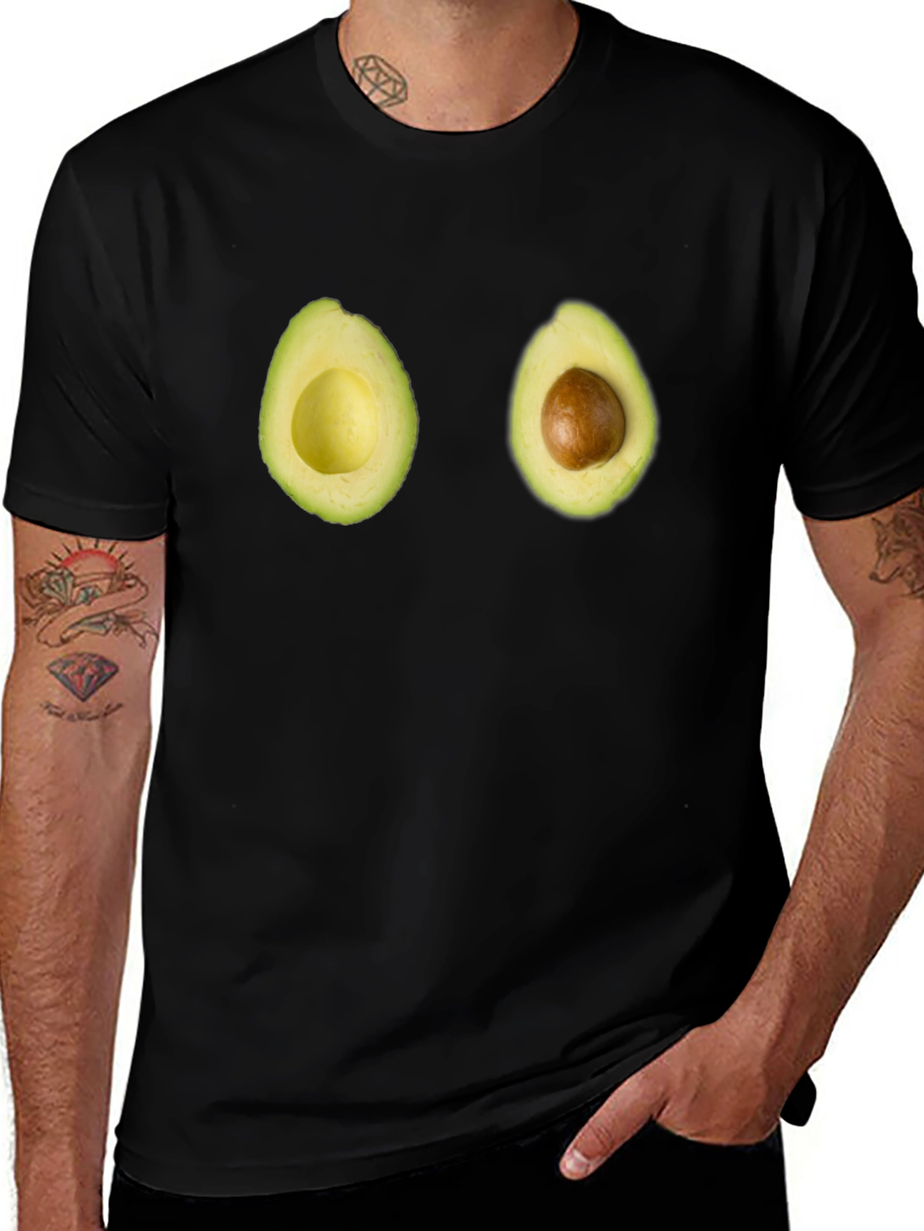 Variant 24 of Avocado Halves Graphic Tee - Fun & Unique Design