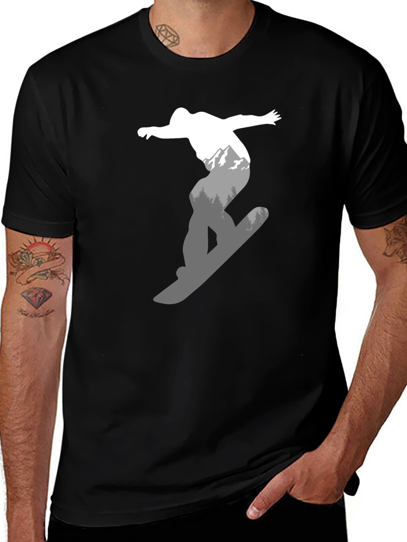 Variant 24 of Snowboarder Graphic Tee - Ride the Mountains in Style