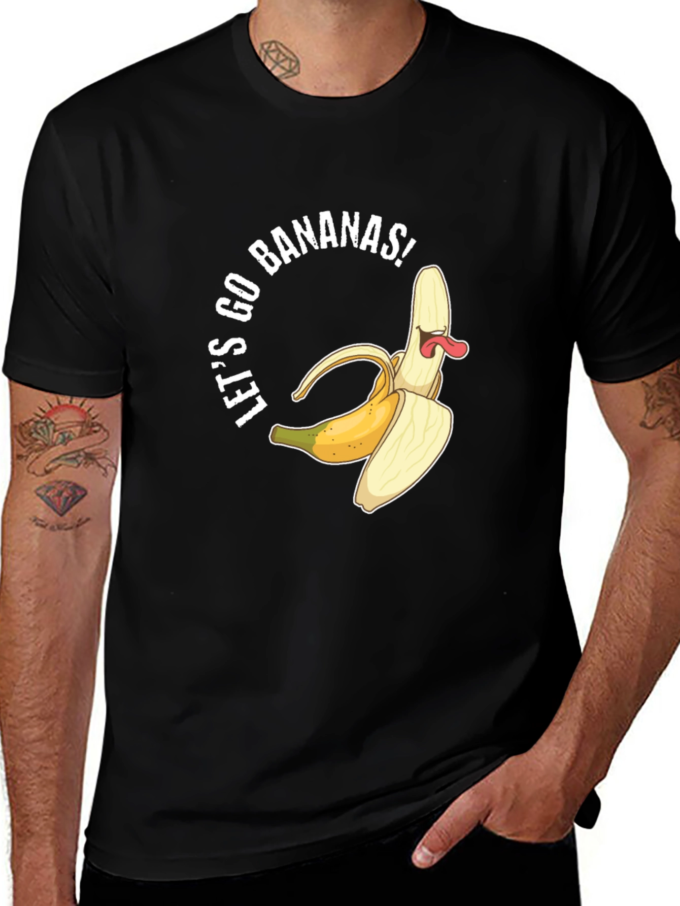 Variant 28 of Let's Go Bananas Black Graphic Tee