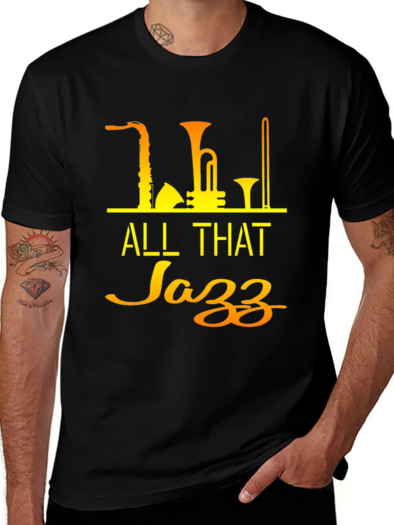 Variant 4 of All That Jazz Black T-Shirt - Music Lover Tee