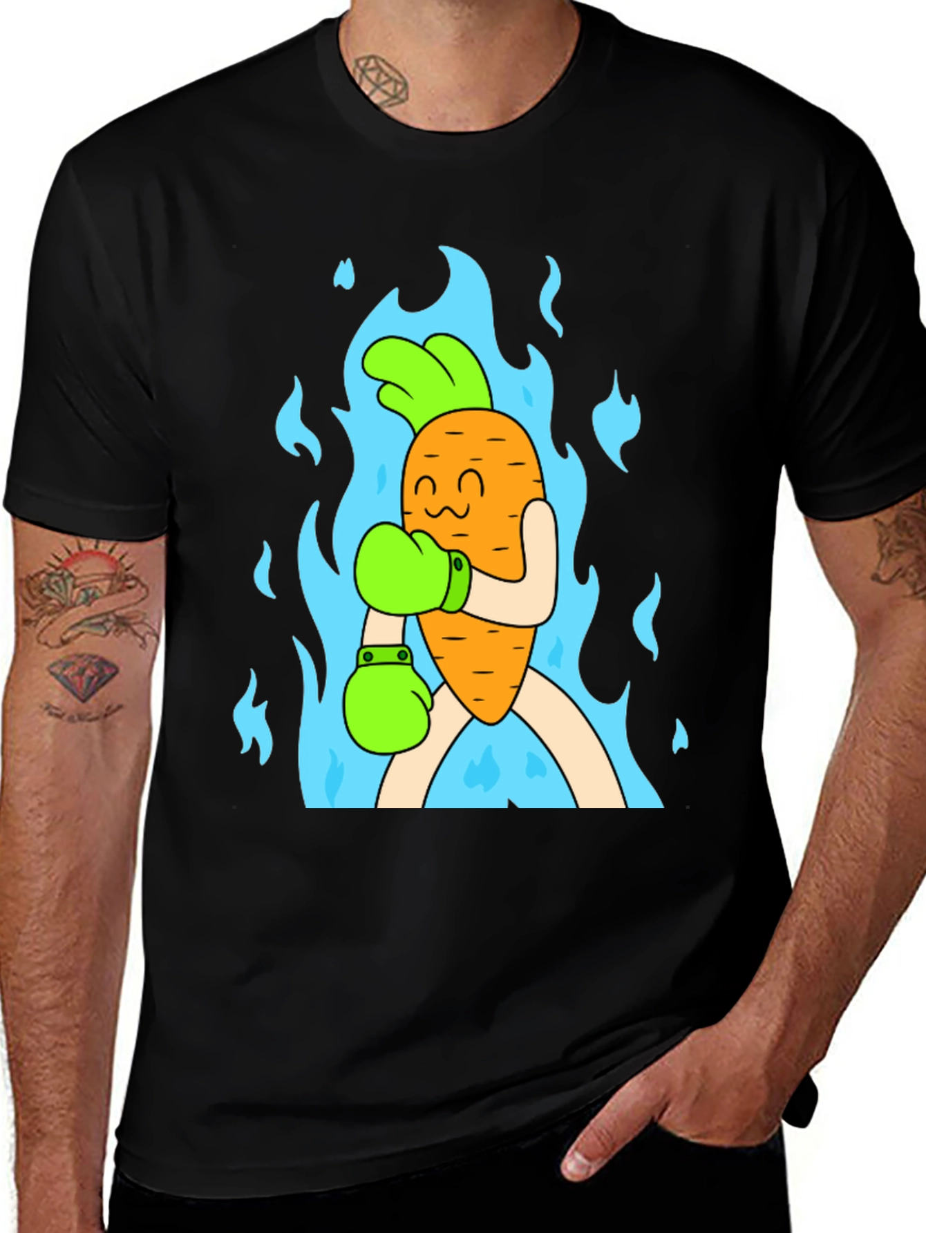 Variant 11 of Fiery Carrot Boxer T-Shirt - Cartoon Graphic Tee