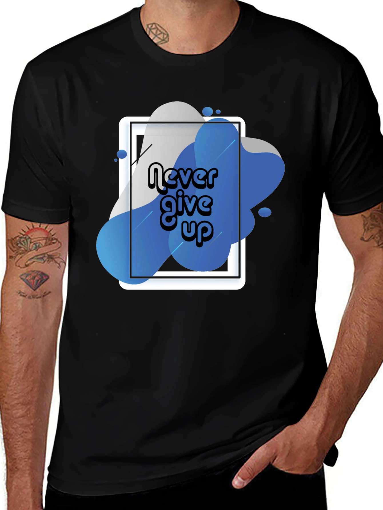 Never Give Up Graphic Tee - Inspiring T-Shirt
