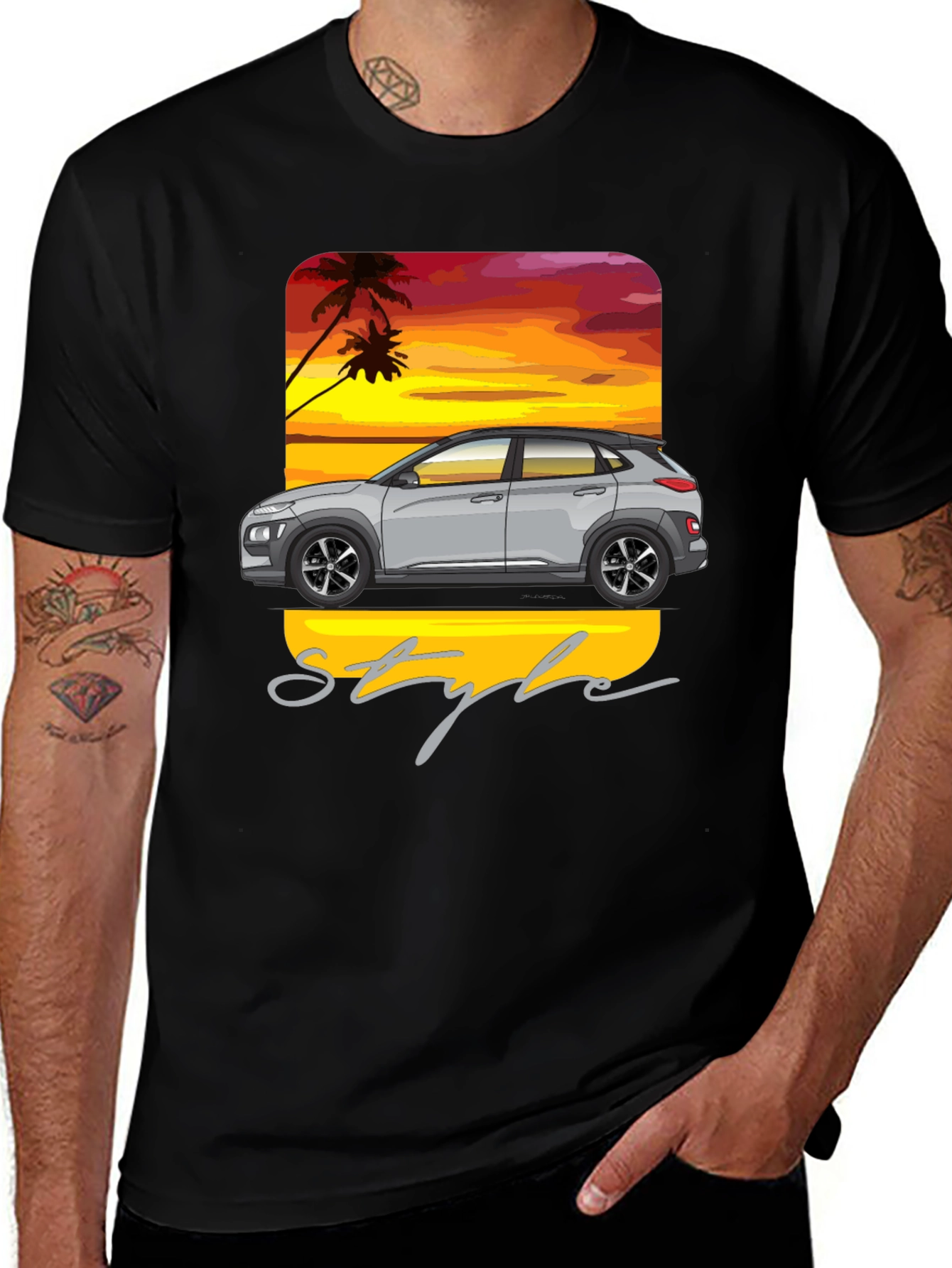Variant 26 of Tropical Car Style Graphic T-Shirt