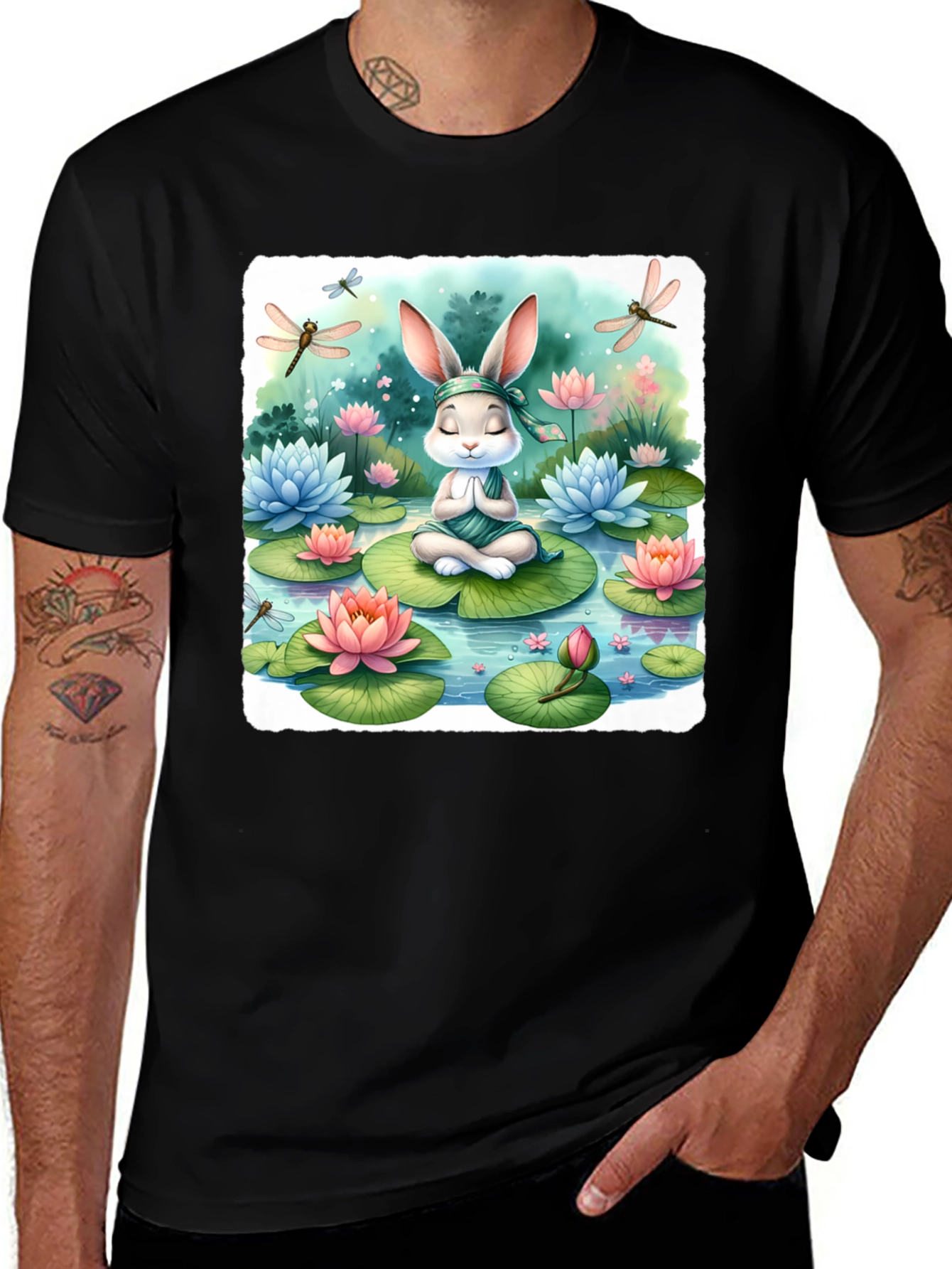 Variant 2 of Zen Bunny Lotus T-Shirt