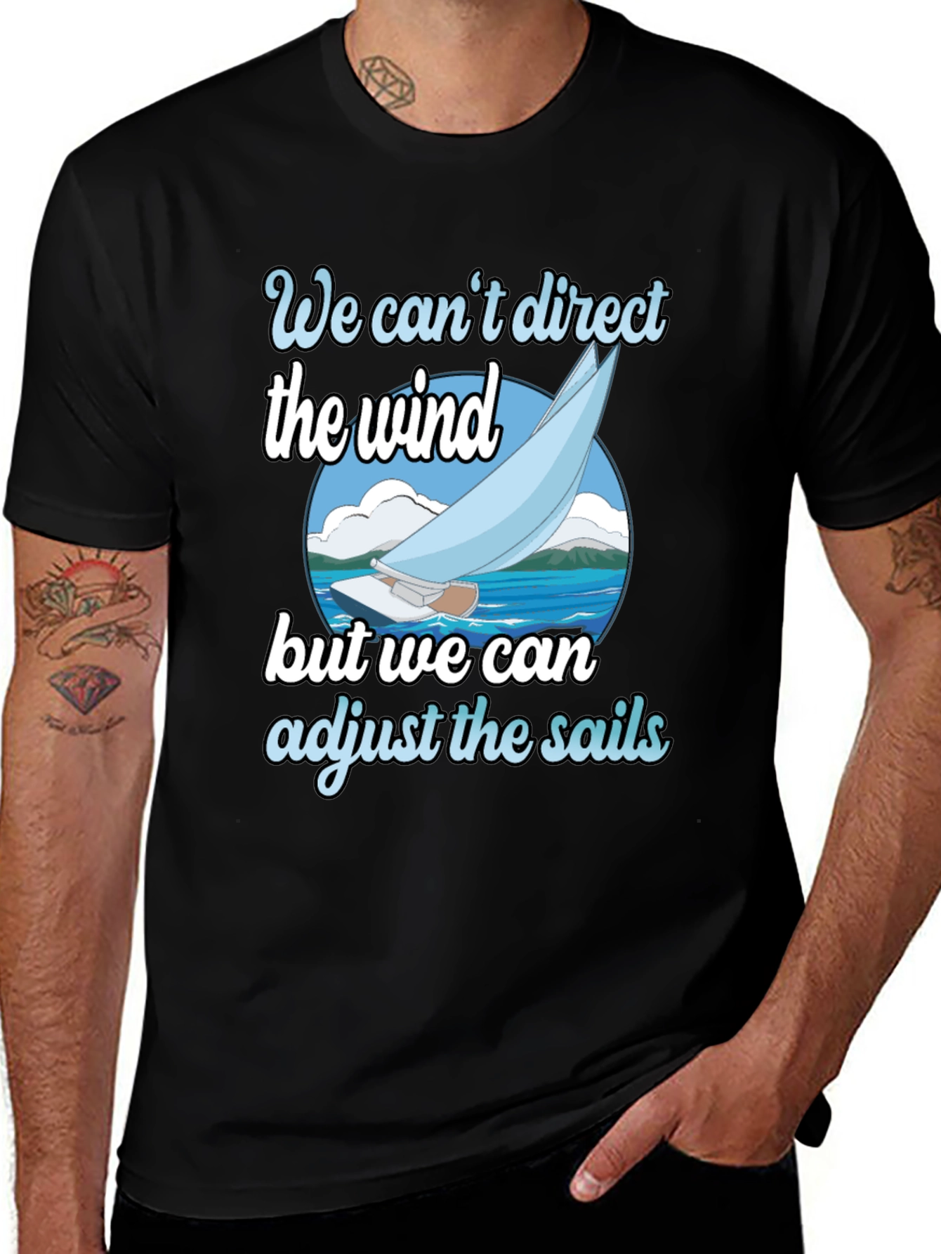 Variant 8 of Sailboat T-Shirt: Adjust the Sails Graphic Tee