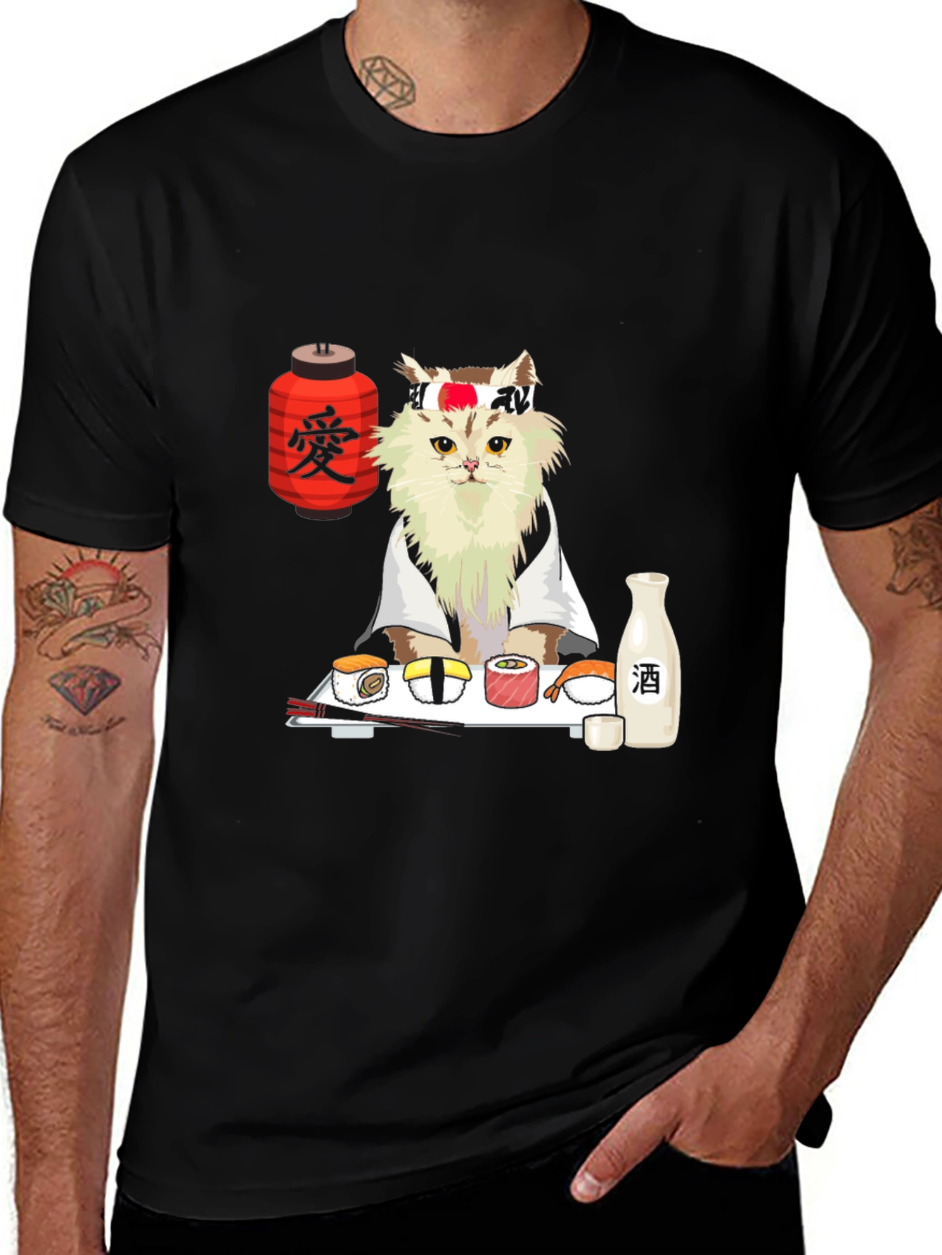Variant 5 of Sushi Cat T-Shirt - Japanese Chef Kitty Tee
