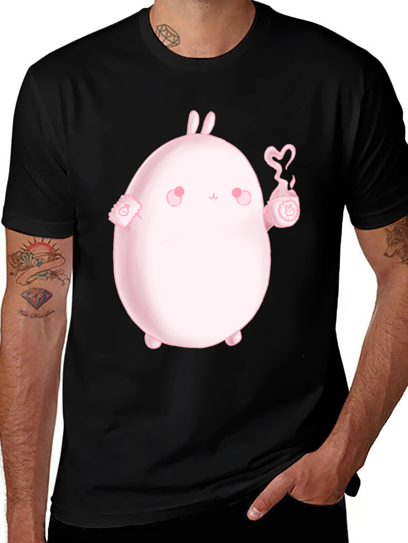 Variant 22 of Cute Pink Cartoon Character Graphic T-Shirt