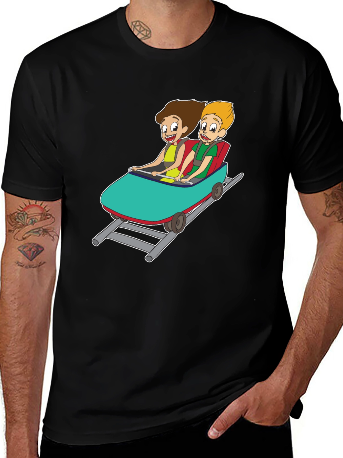 Variant 27 of Cartoon Roller Coaster T-Shirt