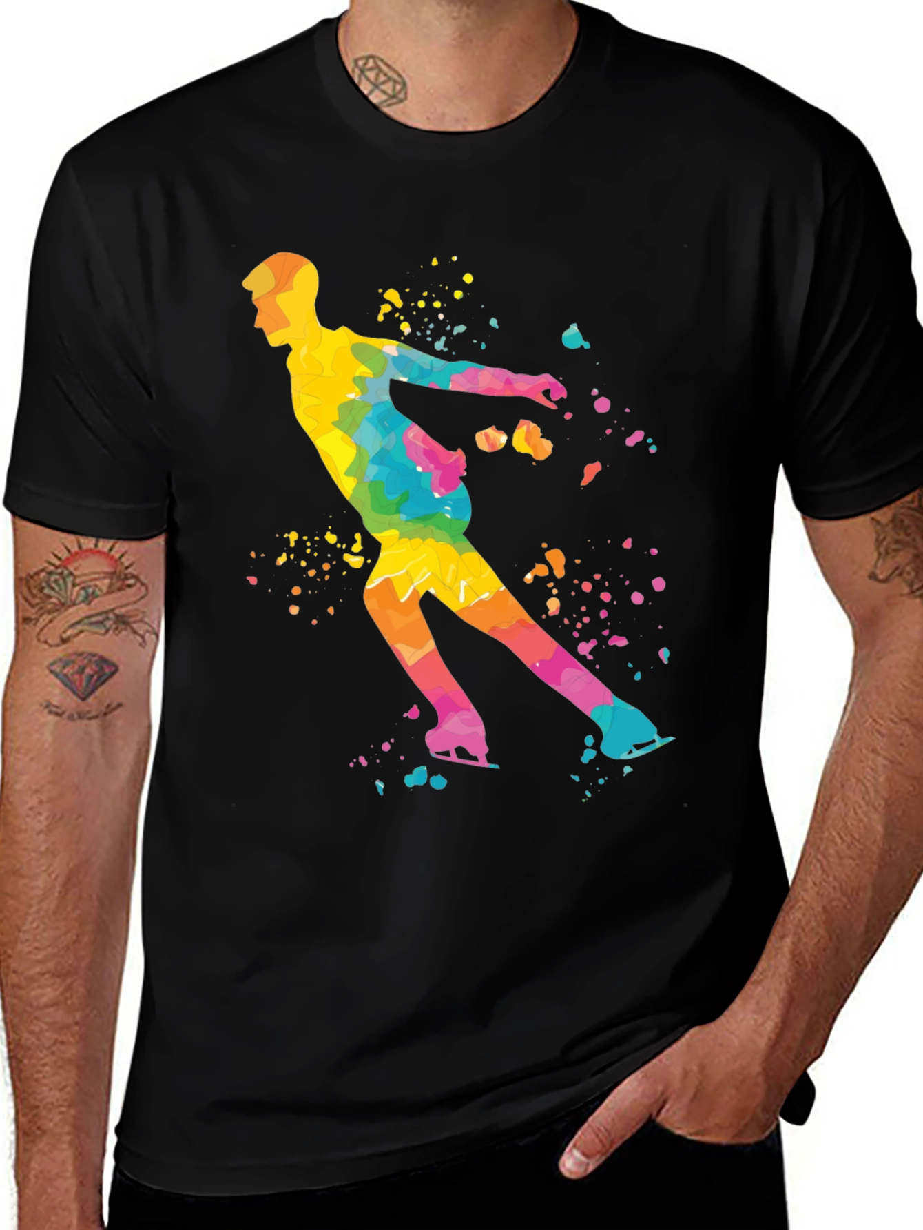 Variant 5 of Colorful Ice Skater Graphic Tee