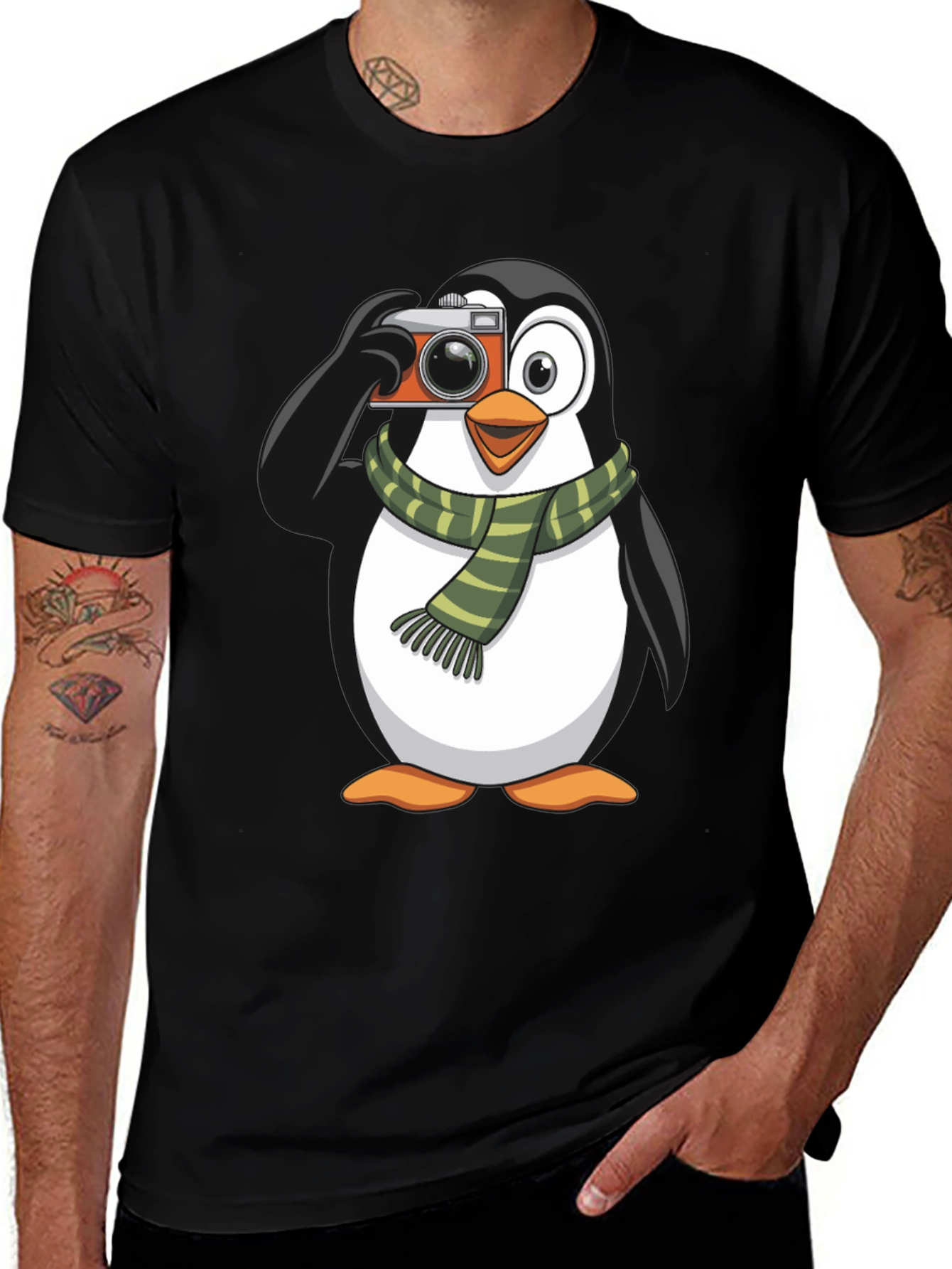 Variant 8 of Penguin Photographer Graphic T-Shirt - Black