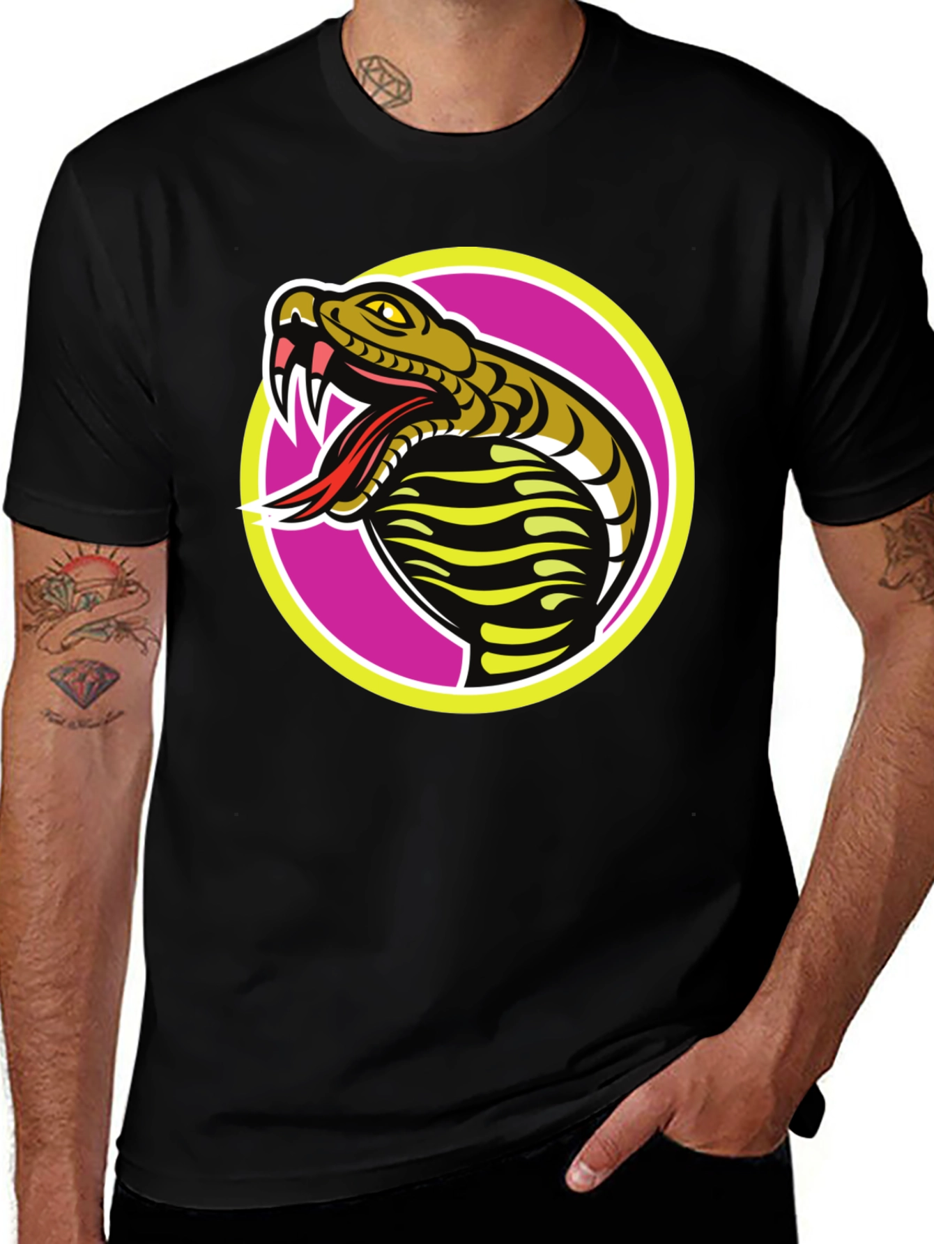 Variant 2 of Snake Design Graphic Tee - Cool Casual Style