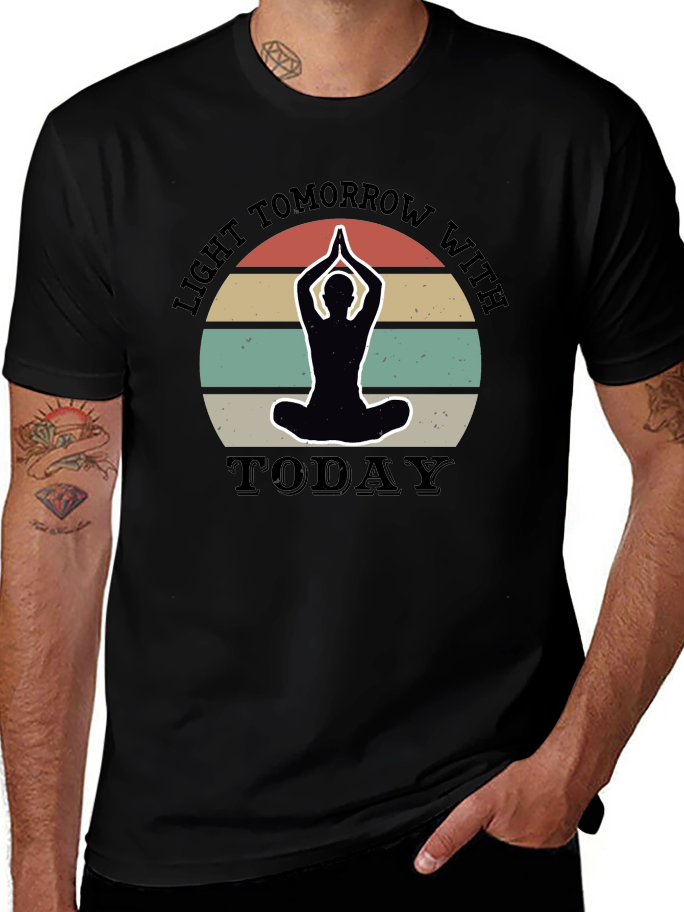 Variant 13 of Yoga Silhouette Graphic T-Shirt - Light Tomorrow With Today