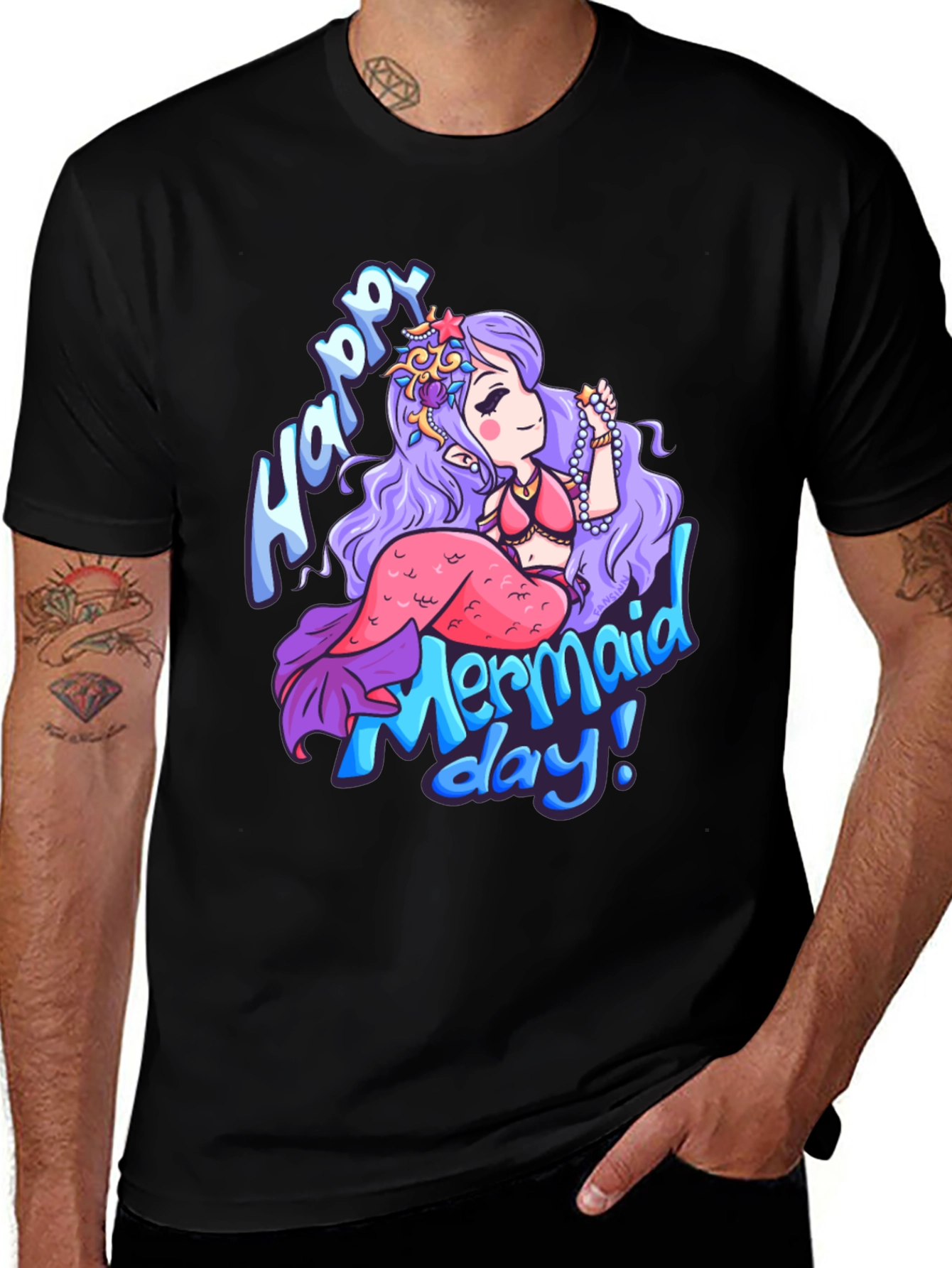 Happy Mermaid Day T-Shirt - Unique Graphic Tee