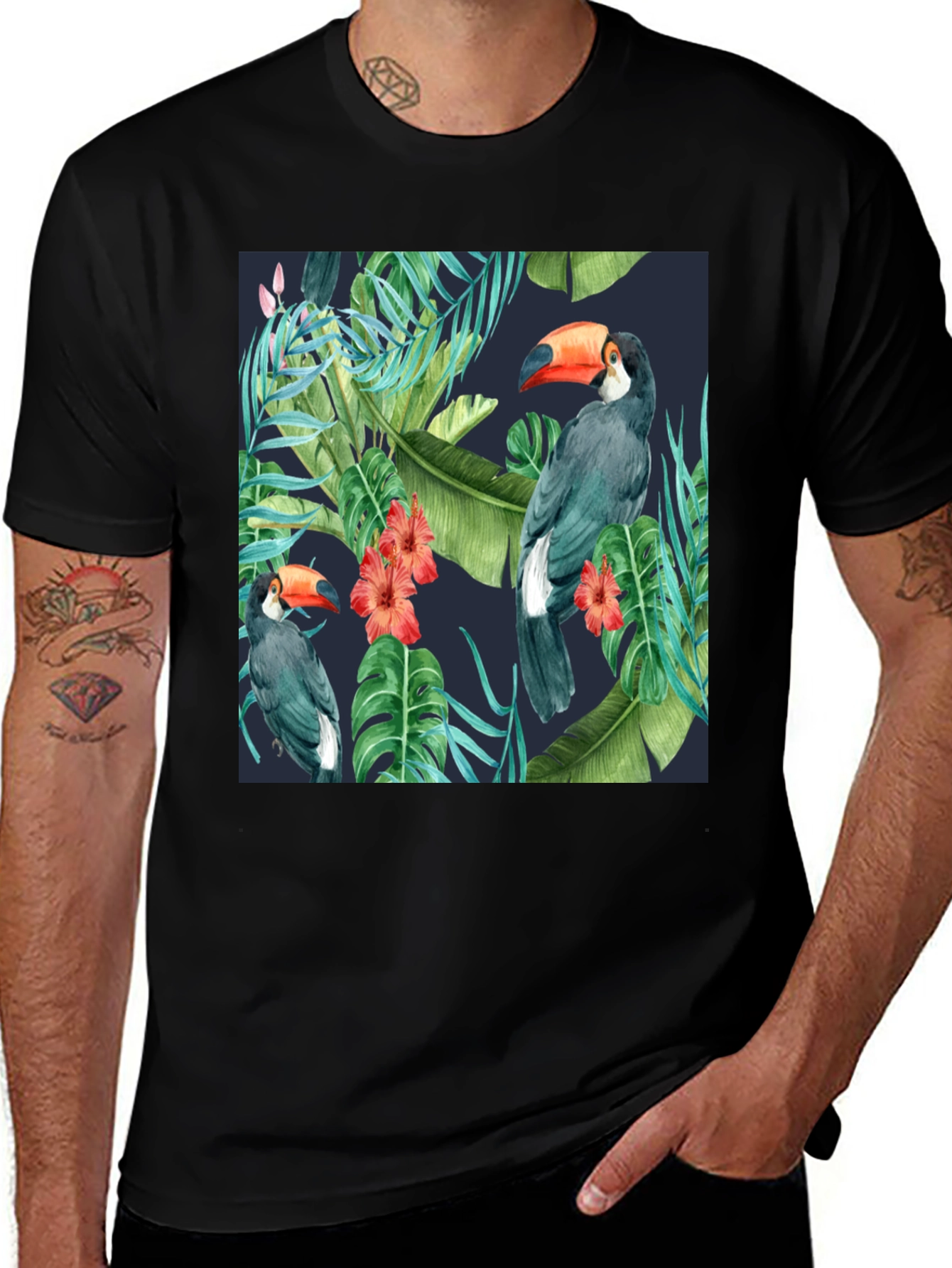 Tropical Toucan Graphic T-Shirt