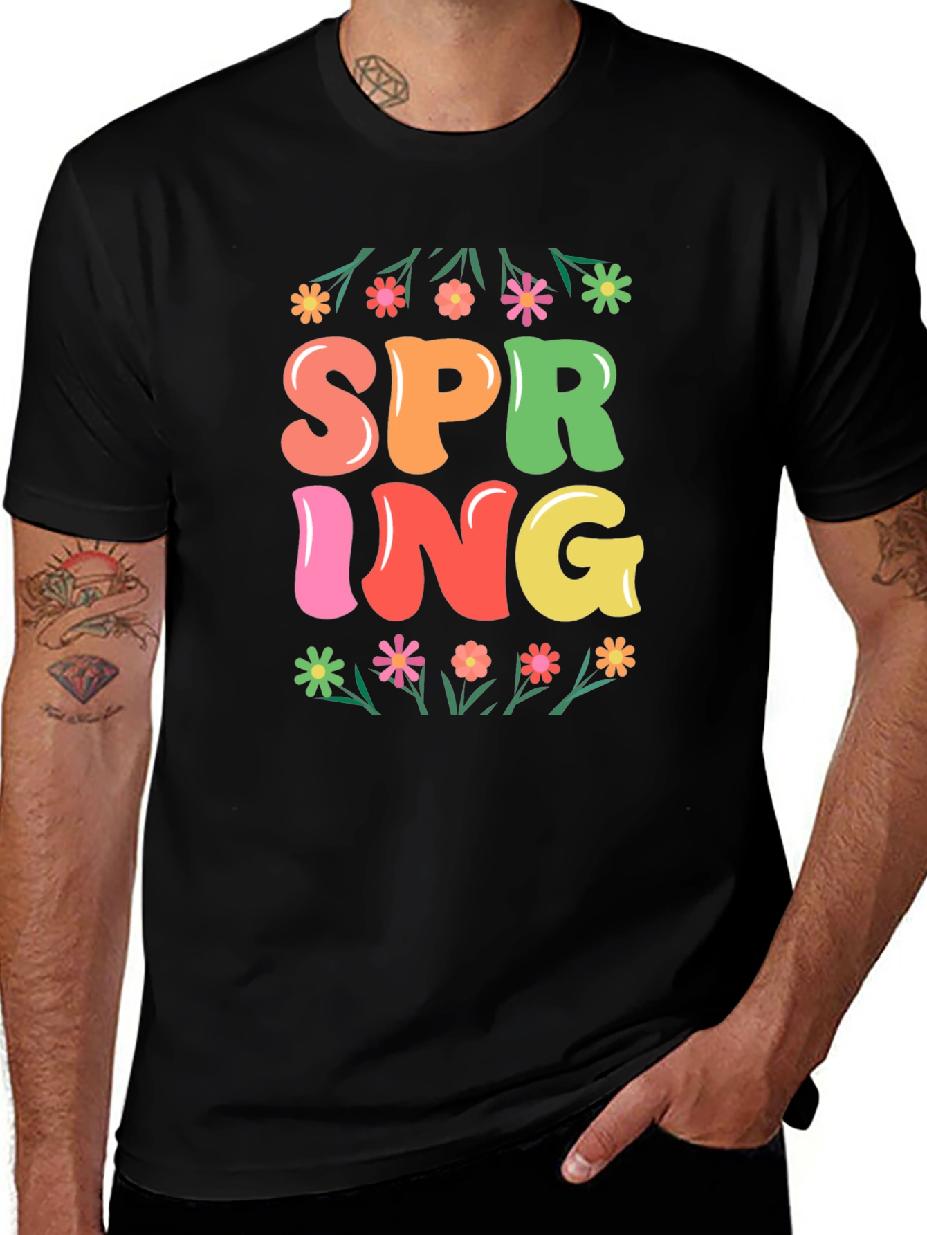 Variant 6 of Spring Graphic Tee - Floral Design
